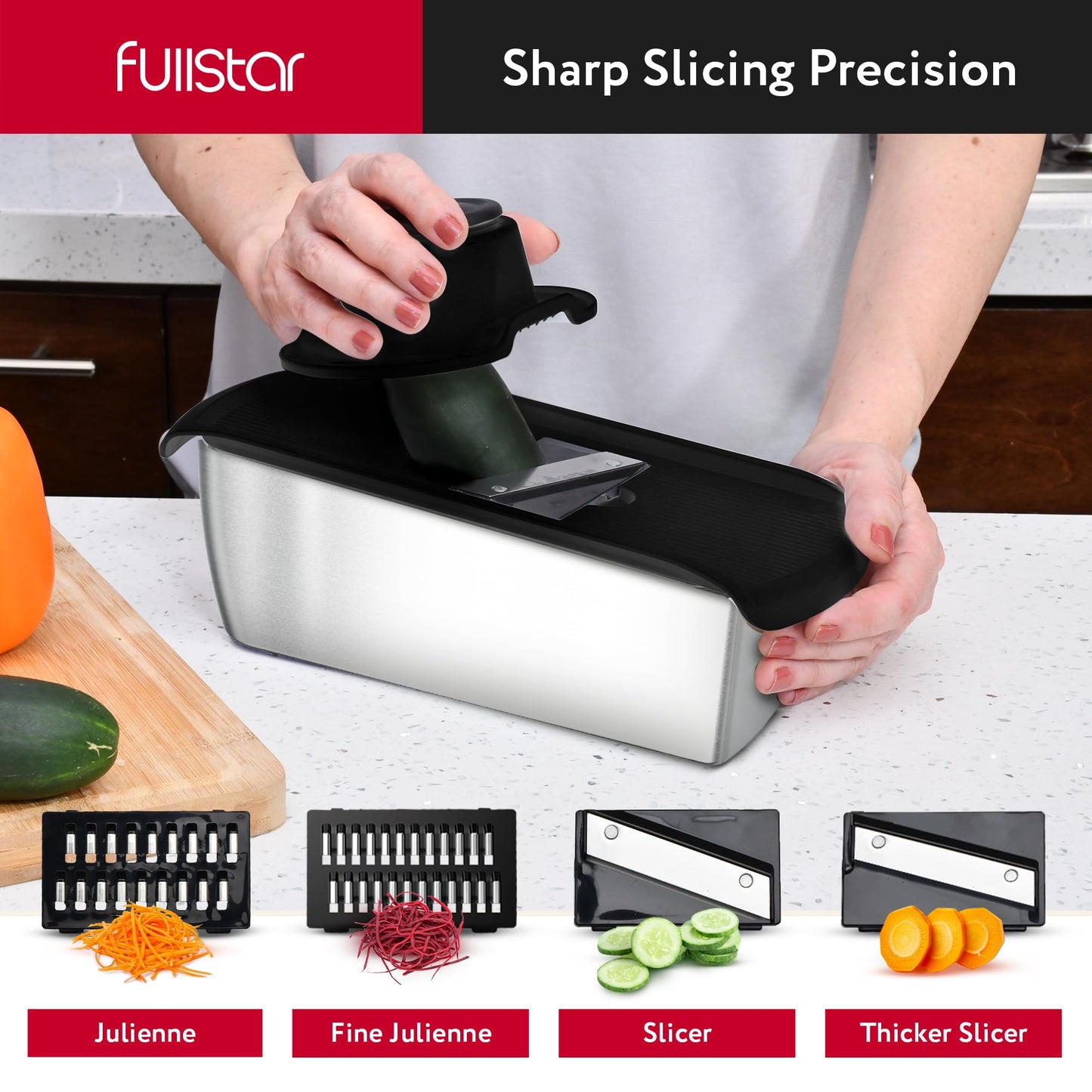 Fullstar Vegetable Chopper and Spiralizer - Food Chopper with Container, Fruit Slicer, Kitchen Gadgets & Accessories, Home Essentials (4 in 1, White)