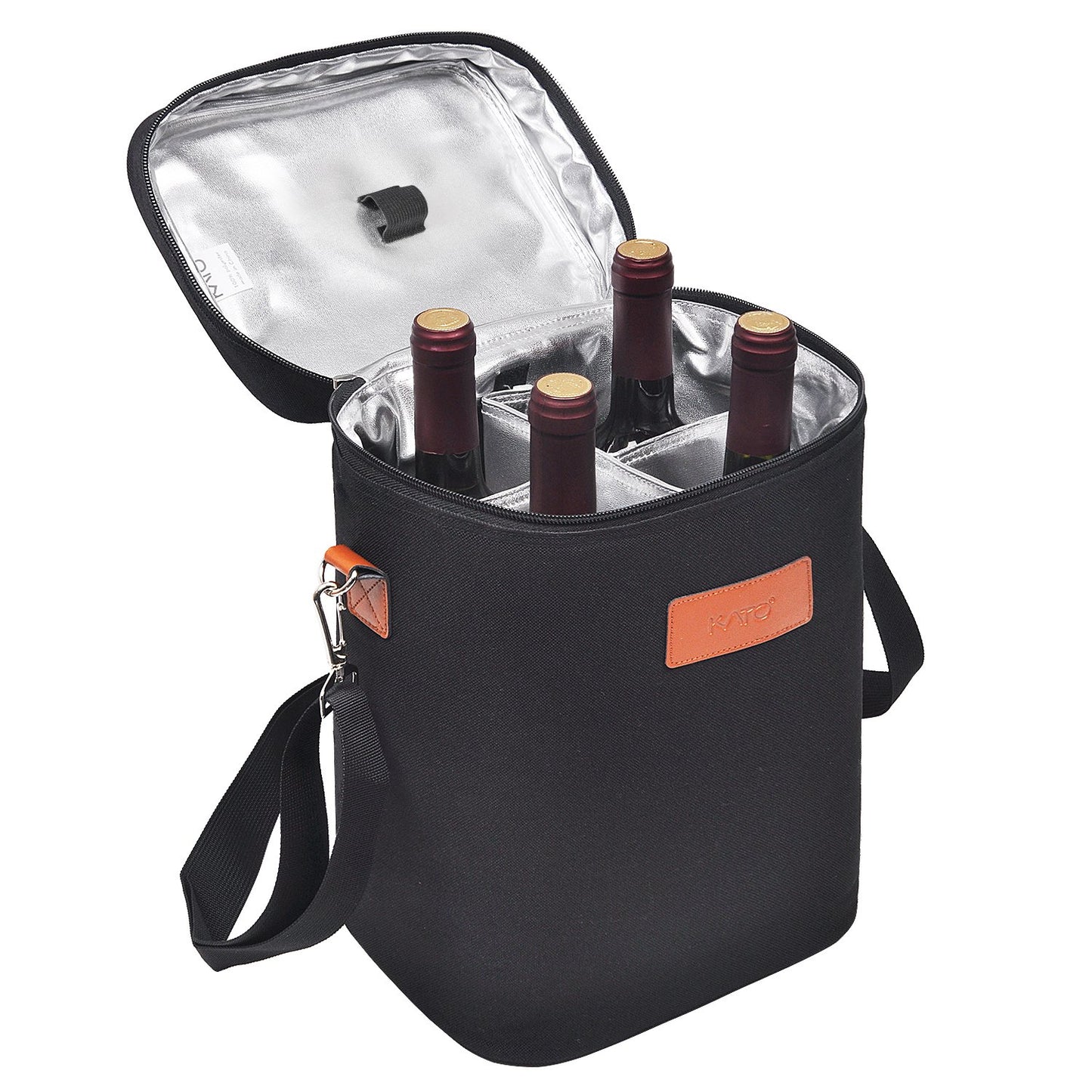 Tirrinia 2 Bottle Leakproof Insulated Wine Tote Carrier Bag - Padded Cooler for Travel, Restaurants, Tasting, Parties, Great Gift for Wine Lovers