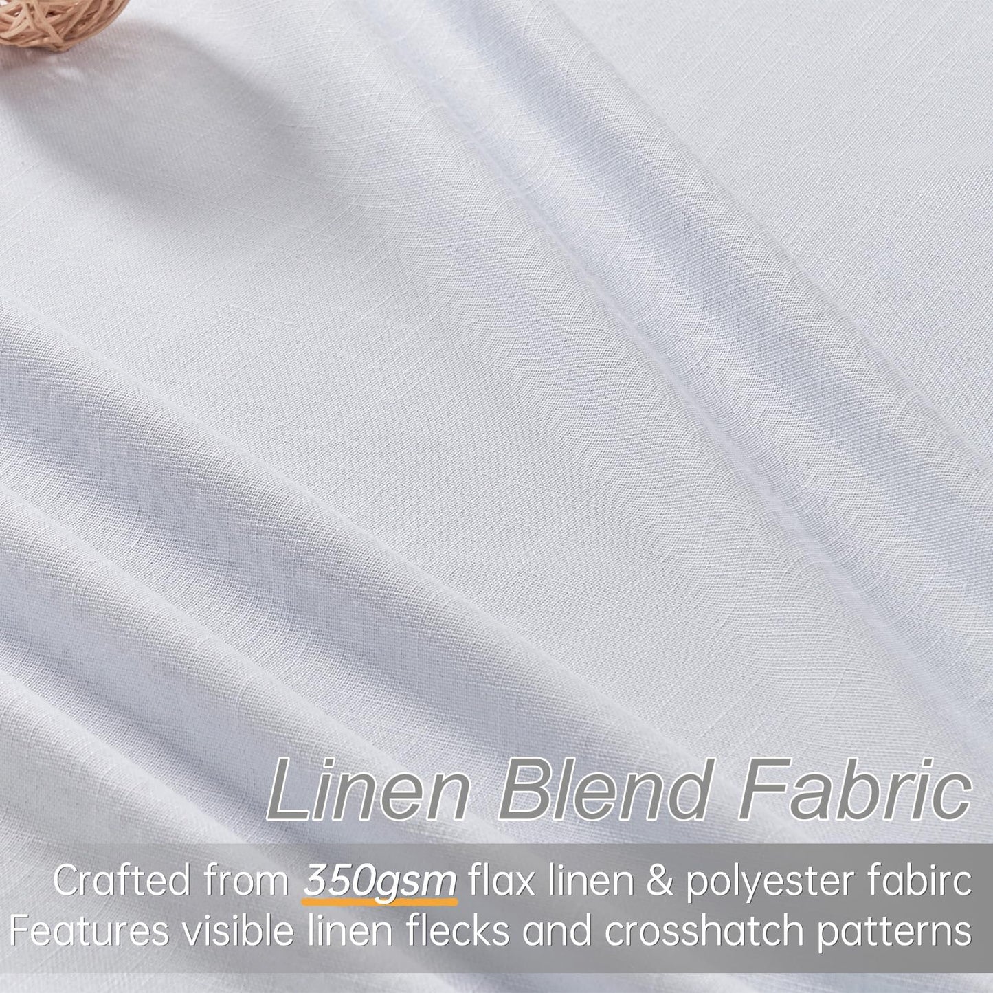 Topfinel 120 Inches Long Extra Long Pinch Pleat Faux Linen Curtains for Living Room,Neutral Beige 100 Percent Blackout Floor to Ceiling Farmhouse Sound Absorbing Drapes 2 Panels for Track System 10 FT