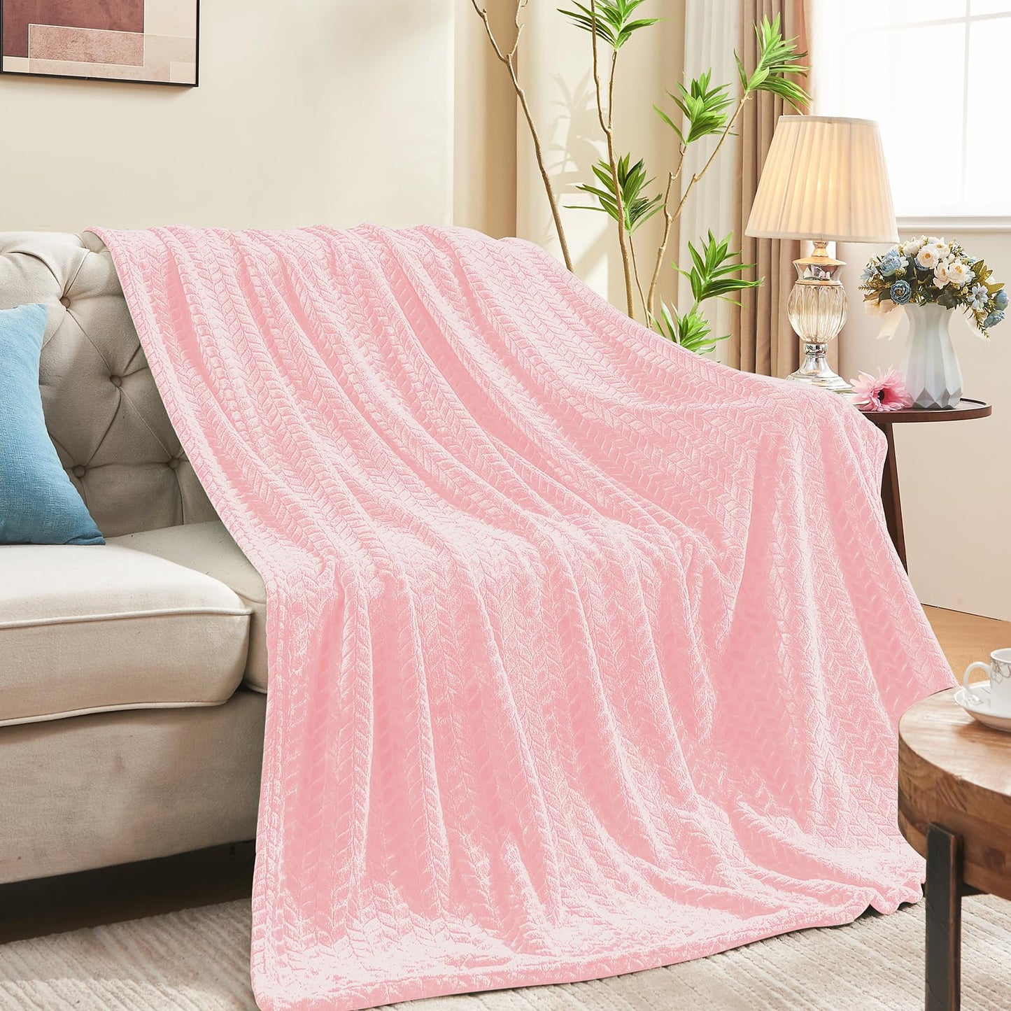 Inhand Fleece Throw Blankets, Super Soft Flannel Cozy Blankets for Adults, Washable Lightweight Blanket for Couch Sofa Bed Office, Warm Plush Blankets for All Season (50"×60", Green)