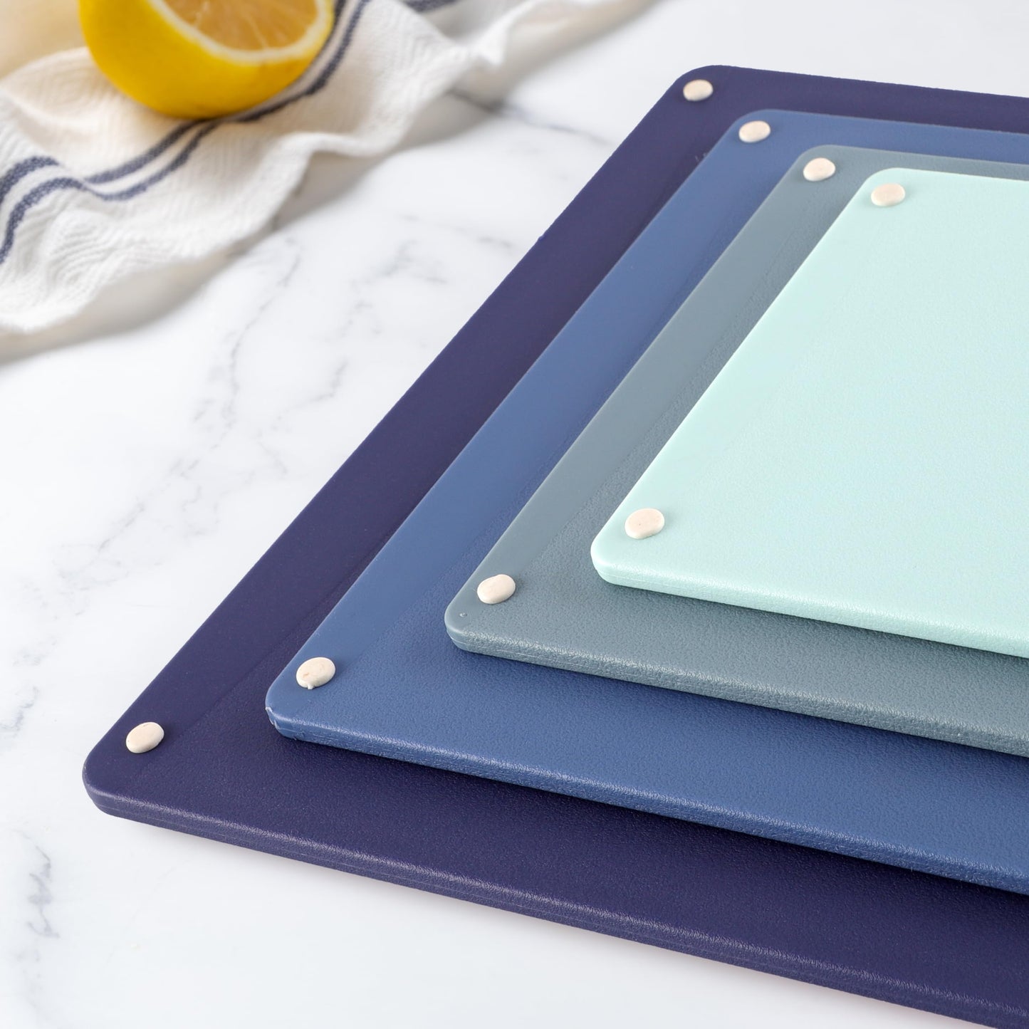 COOK WITH COLOR Non-Slip Cutting Board Set – Kitchen Essentials with Easy Grip Handle for Meat, Veggies, and Fruits, 3 Cutting Boards, Teal