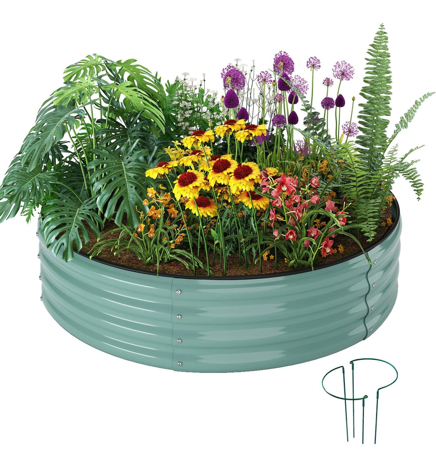 Galvanized Metal Planter Raised Garden Bed Kit for Gardening Outdoor,8x2x1ft Planter Grow Garden Box Raised Flower Bed,Long Vegetable Clearance Herb Raised Garden Beds for Gardening