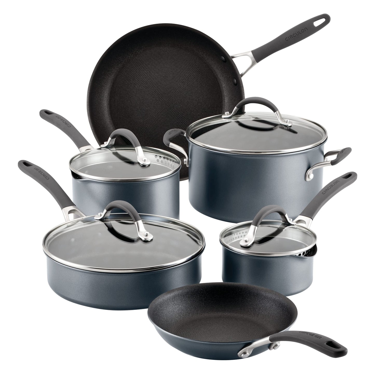 Circulon A1 Series with ScratchDefense Technology Nonstick Induction Cookware/Pots and Pans Set, 9 Piece, Graphite
