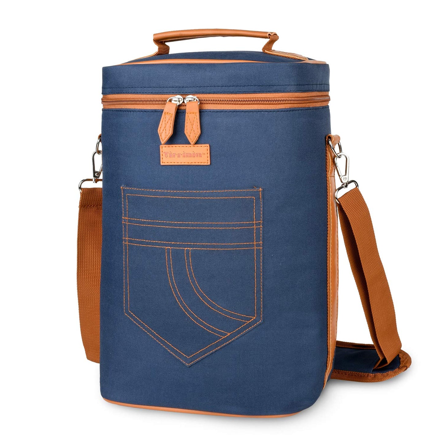 Tirrinia 2 Bottle Leakproof Insulated Wine Tote Carrier Bag - Padded Cooler for Travel, Restaurants, Tasting, Parties, Great Gift for Wine Lovers