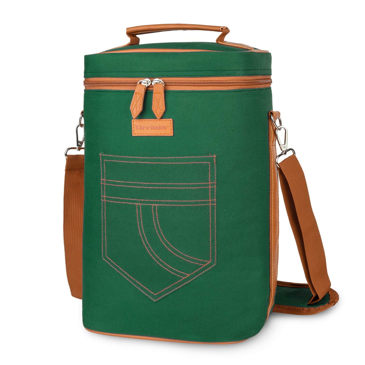 Tirrinia 2 Bottle Leakproof Insulated Wine Tote Carrier Bag - Padded Cooler for Travel, Restaurants, Tasting, Parties, Great Gift for Wine Lovers