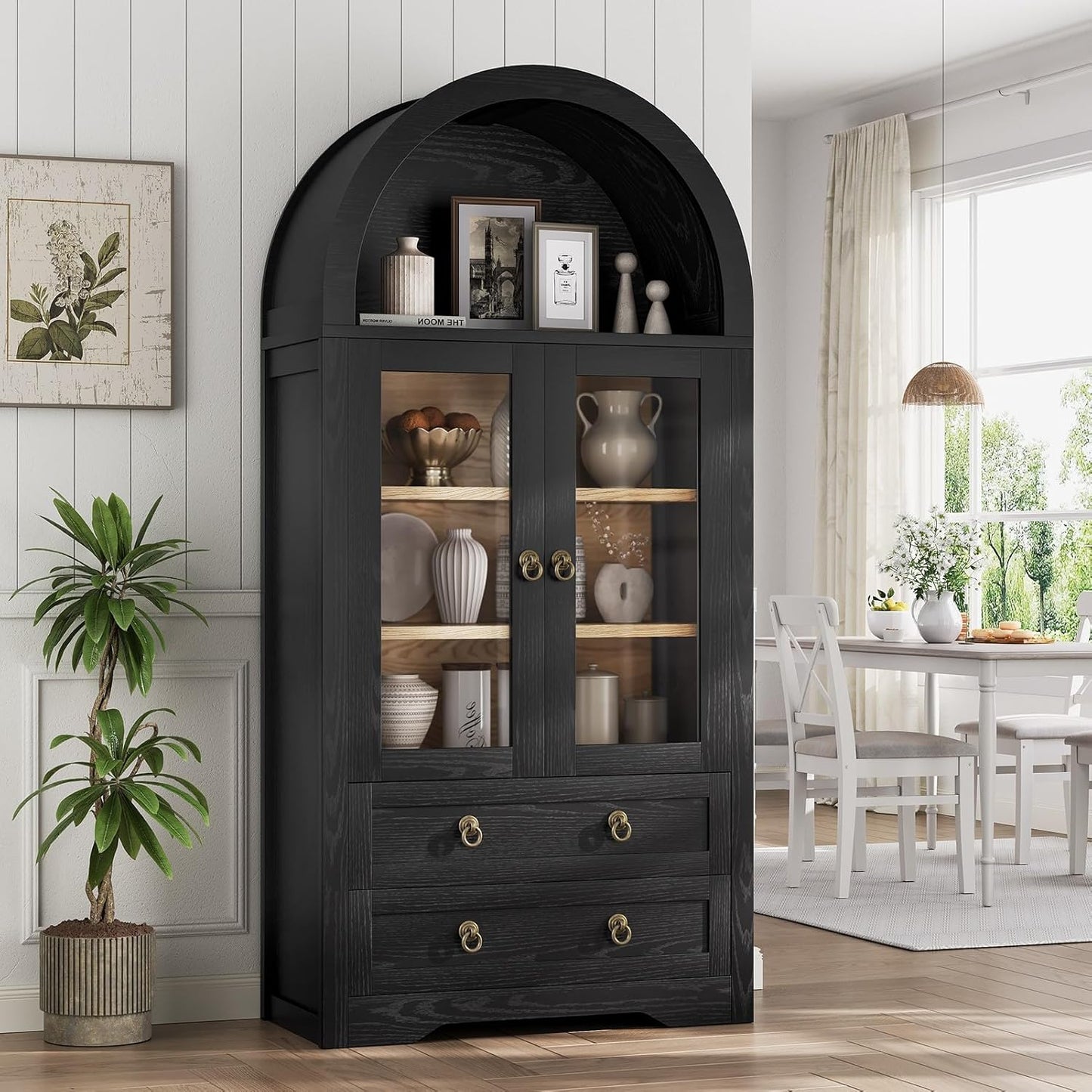 Kitchen Pantry Cabinet Arched Cabinet Bookshelf/Bookcase