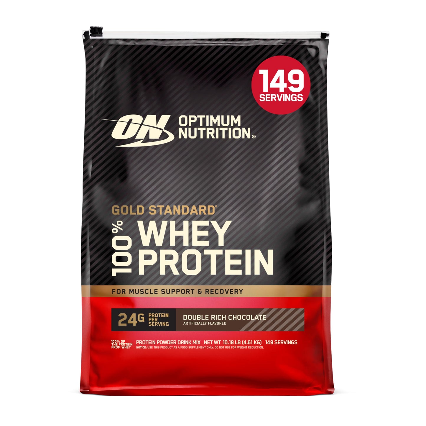 Optimum Nutrition Gold Standard 100% Whey Protein Powder, Double Rich Chocolate, 2 Pound (Packaging May Vary)
