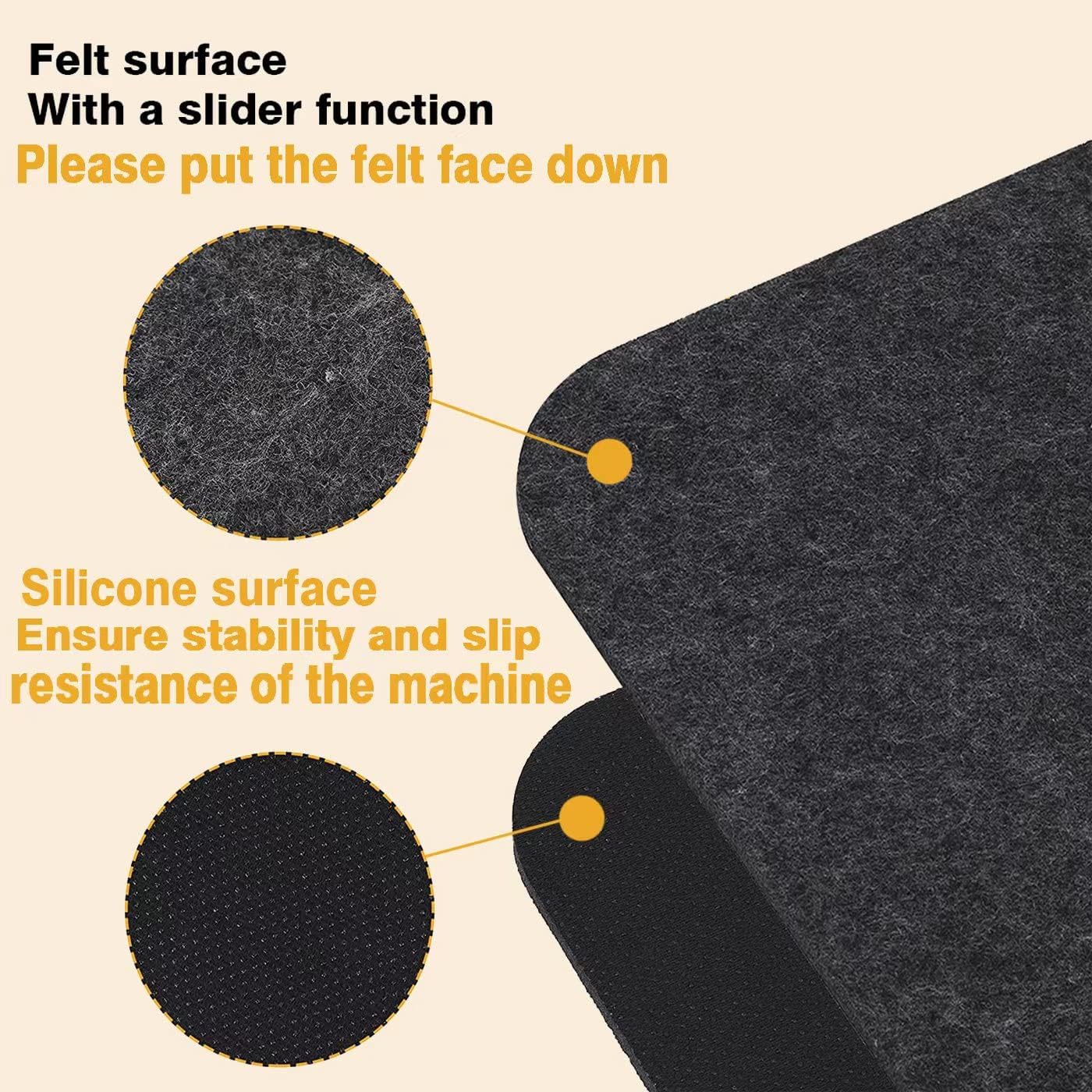 Heat Resistant Mats for Air Fryer Coffee Maker Kitchen Countertop, 4 Pcs 16 x 12 In Non-slip Silicone Appliance Slider for COSORI Ninja Foodi Air Fryer Toaster Oven Blender