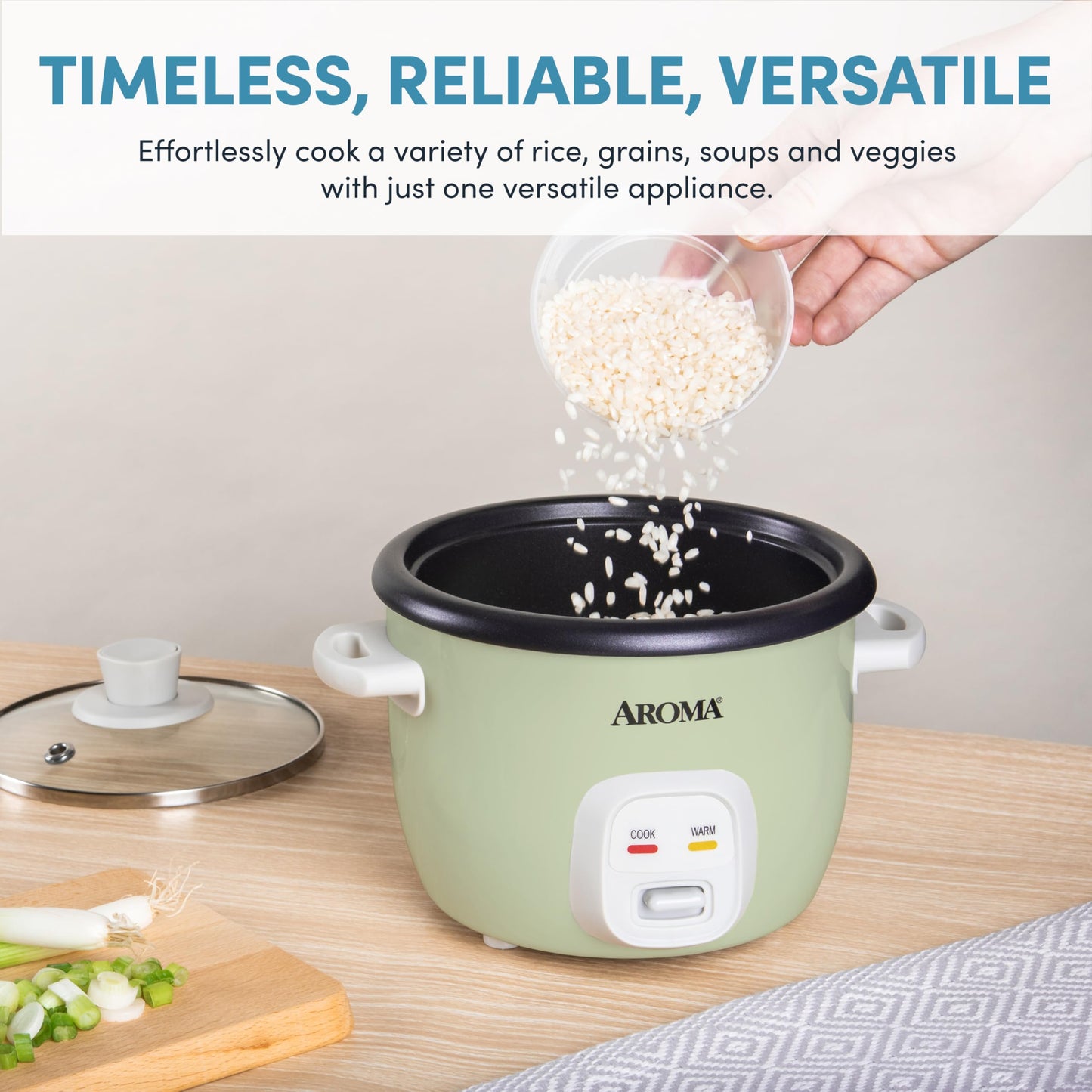Aroma Housewares 4-Cups (Cooked) / 1Qt. Rice & Grain Cooker (ARC-302NGBL), Blue