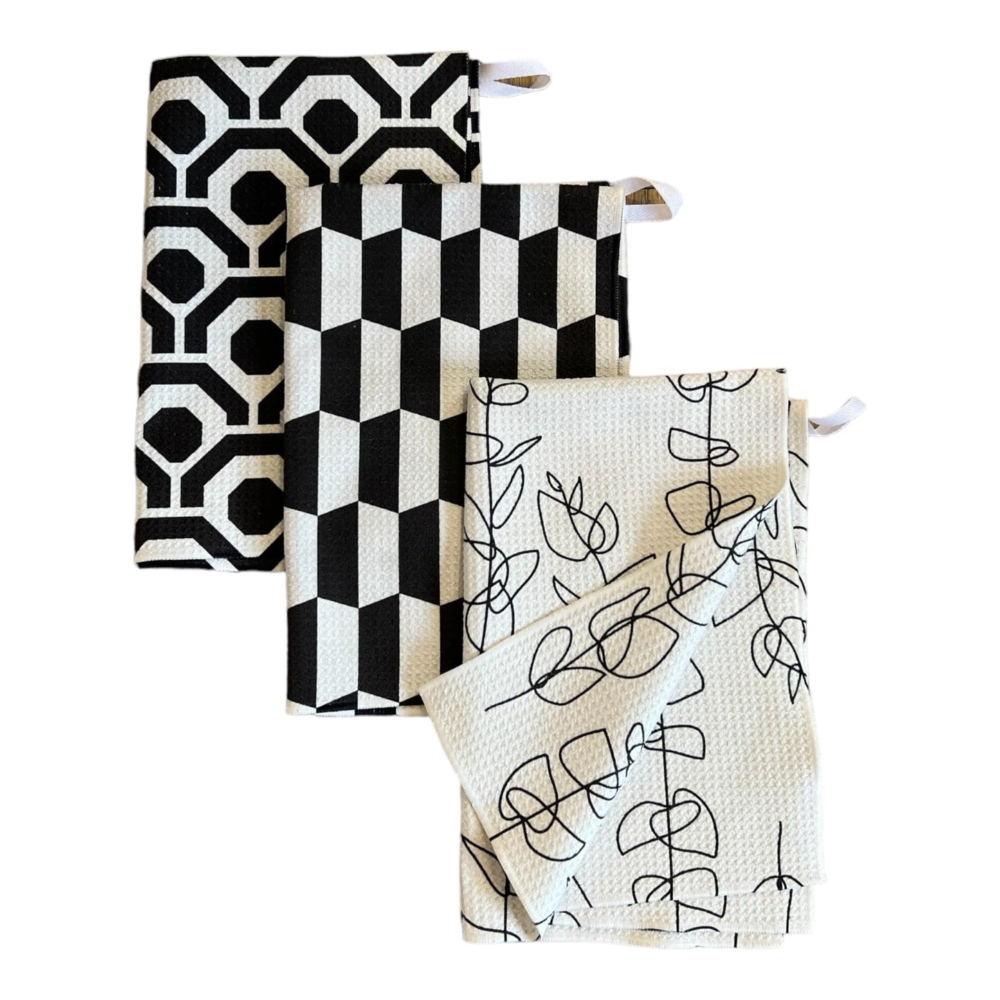|| 3 Pack|| Not Your Ordinary Dish Towels || Waffle Weave Microfiber || Tea Towels || Highly Absorbent || Hanging Loop || Dish Cloths || Modern || Designer Prints (Easter Bows)