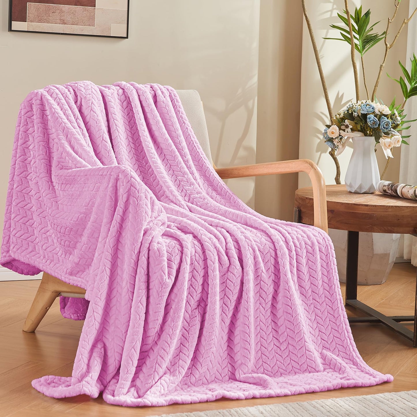 Inhand Fleece Throw Blankets, Super Soft Flannel Cozy Blankets for Adults, Washable Lightweight Blanket for Couch Sofa Bed Office, Warm Plush Blankets for All Season (50"×60", Green)