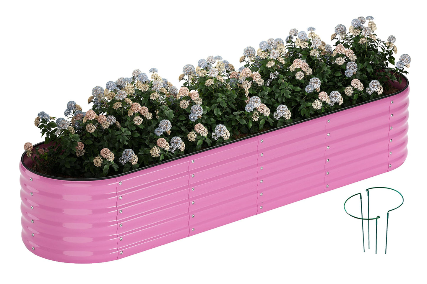 Galvanized Metal Planter Raised Garden Bed Kit for Gardening Outdoor,8x2x1ft Planter Grow Garden Box Raised Flower Bed,Long Vegetable Clearance Herb Raised Garden Beds for Gardening