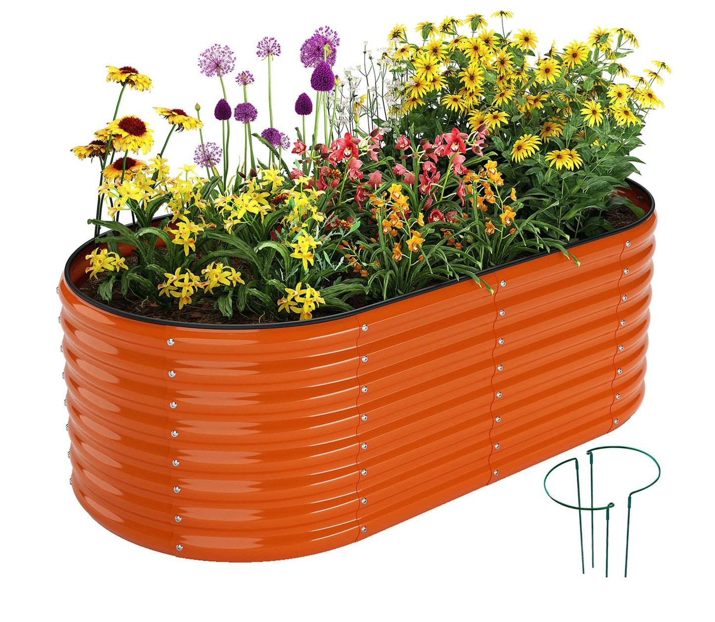 Galvanized Metal Planter Raised Garden Bed Kit for Gardening Outdoor,8x2x1ft Planter Grow Garden Box Raised Flower Bed,Long Vegetable Clearance Herb Raised Garden Beds for Gardening