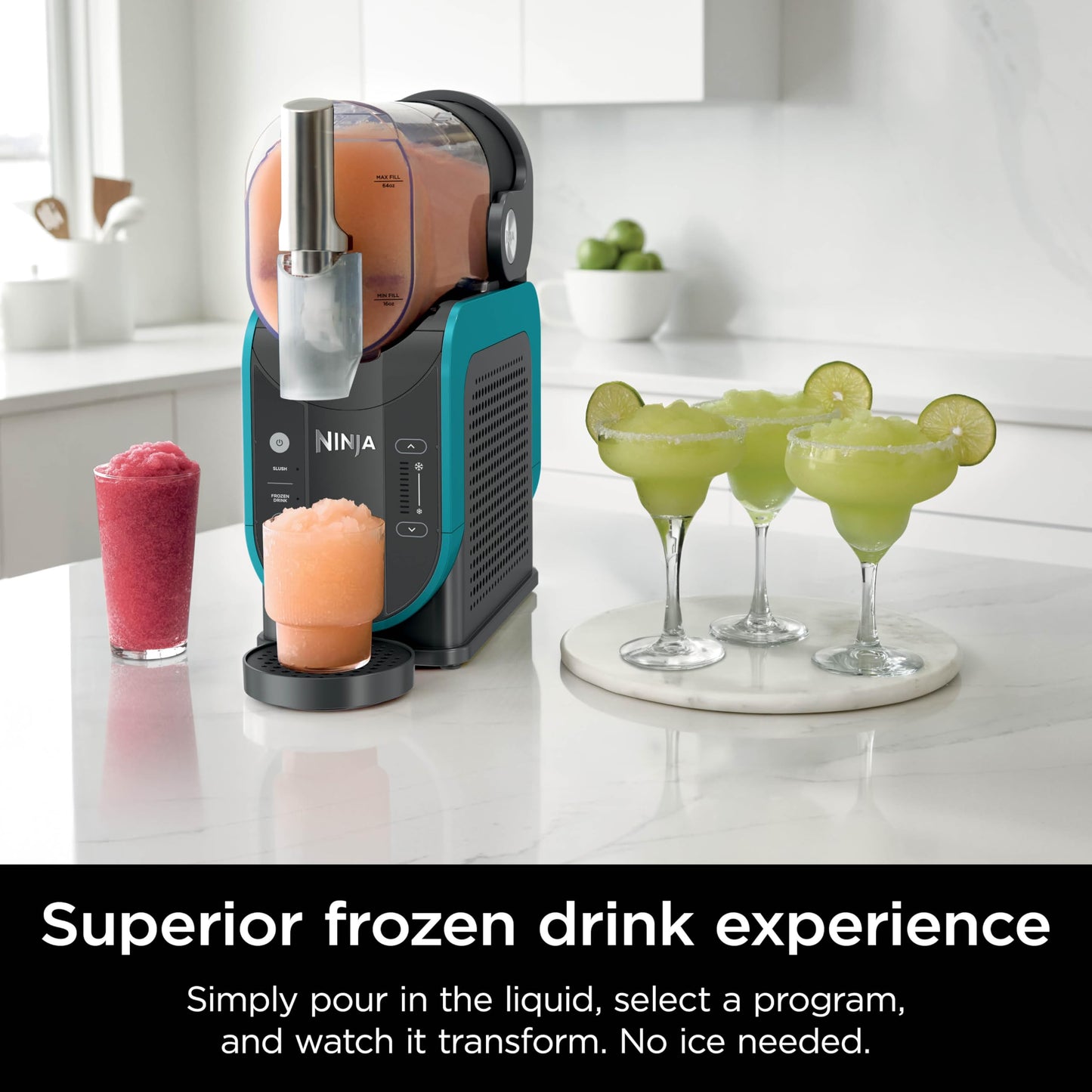 Ninja SLUSHi with RapidChill Technology, 88 oz. Frozen Drink & Slushie Machine, 5 Preset Programs, Margaritas, Frappés, and More, Premium Accents, Black, FS301