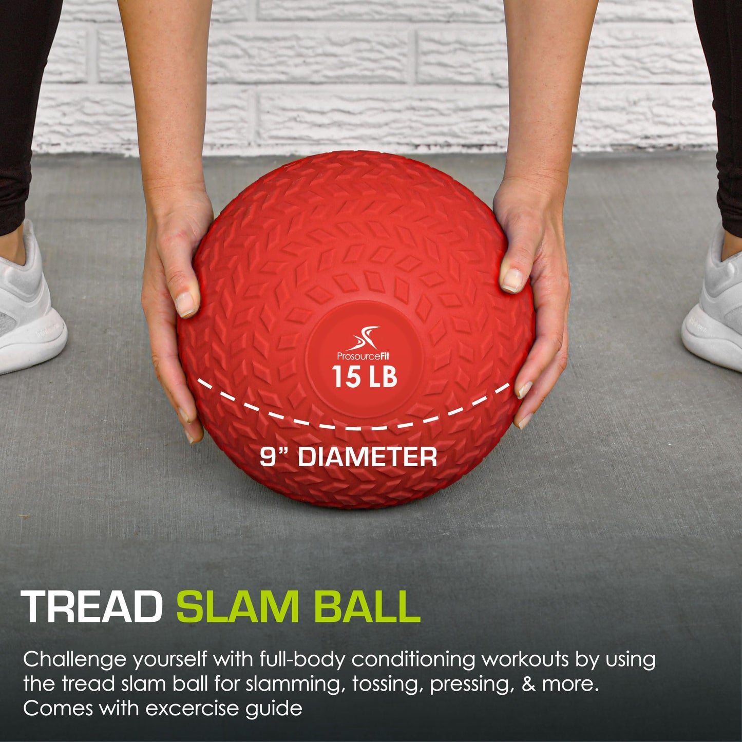 ProsourceFit Slam Medicine Balls 5, 10, 15, 20, 25, 30, 50lbs Smooth and Tread Textured Grip Dead Weight Balls for Strength and Conditioning Exercises, Cardio and Core Workouts