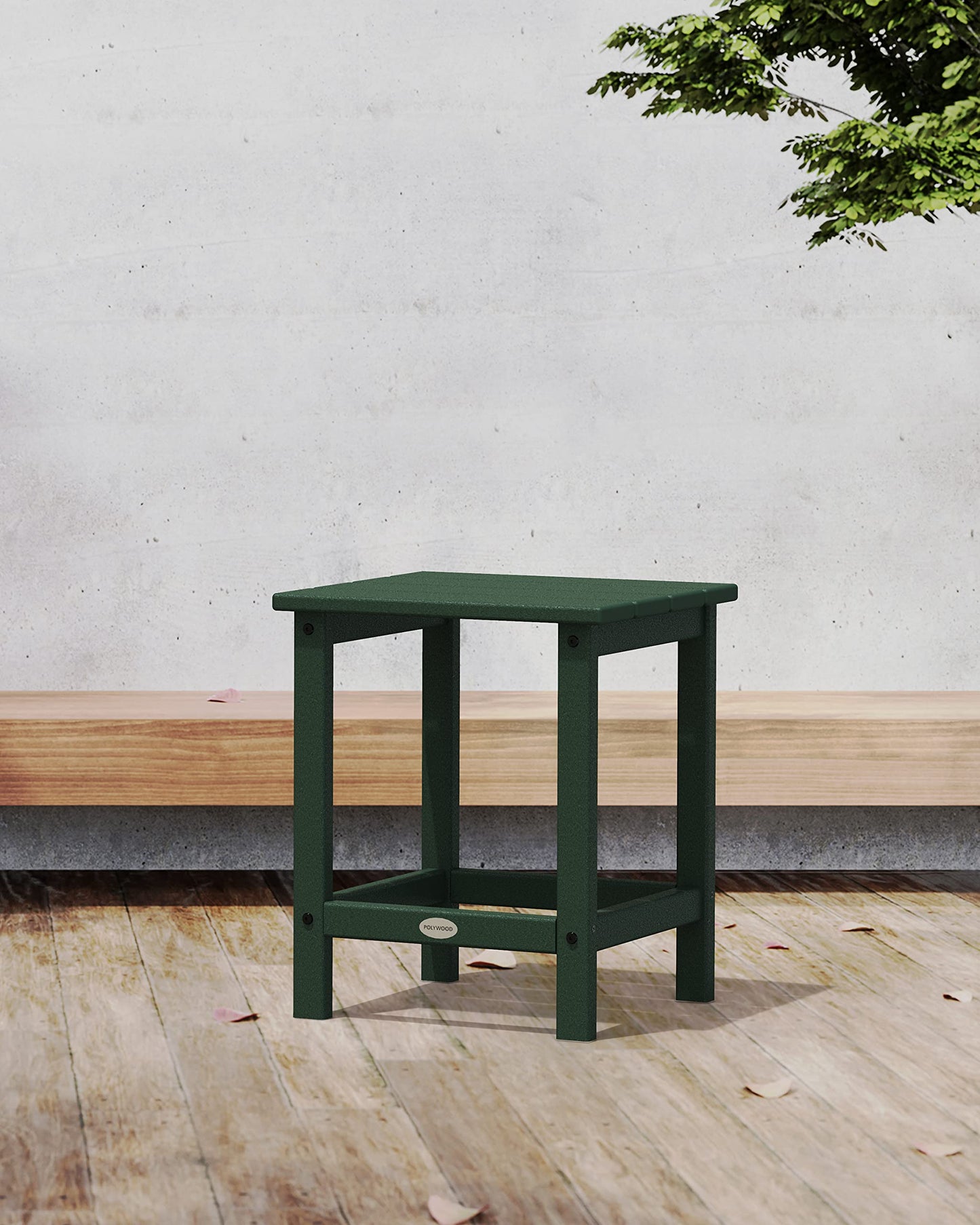POLYWOOD Long Island 18" Side Table, Green
