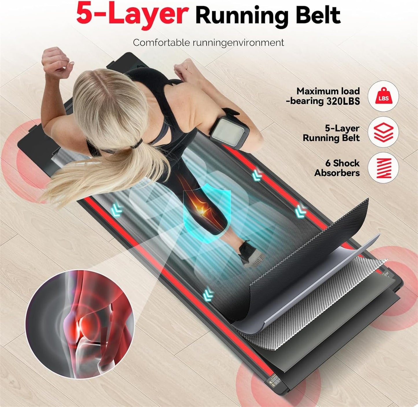 Sperax Walking Vibration Pad with APP, 3 in 1 Under Desk Treadmill, 2.5HP Low Noise Walking Treadmill Pad with Remote Control,Portable Treadmills for Home Office