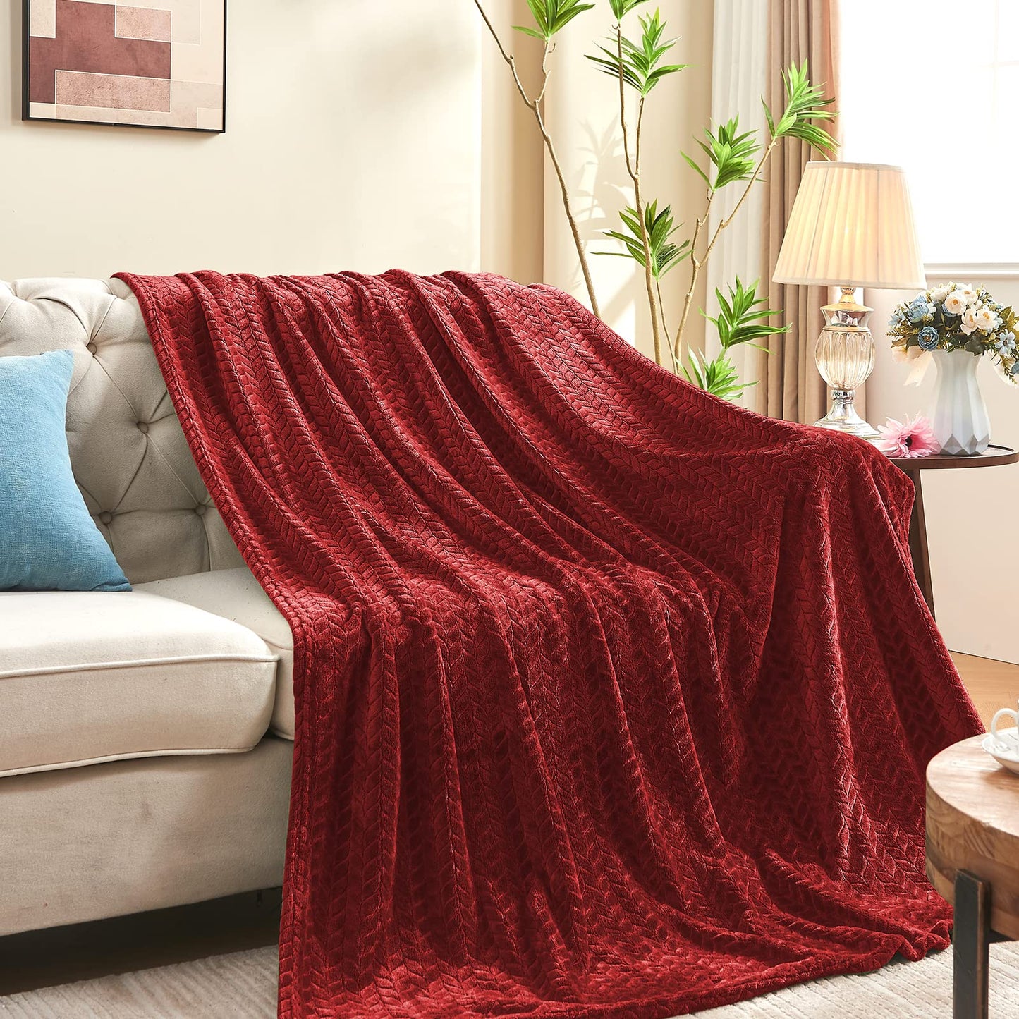 Inhand Fleece Throw Blankets, Super Soft Flannel Cozy Blankets for Adults, Washable Lightweight Blanket for Couch Sofa Bed Office, Warm Plush Blankets for All Season (50"×60", Green)