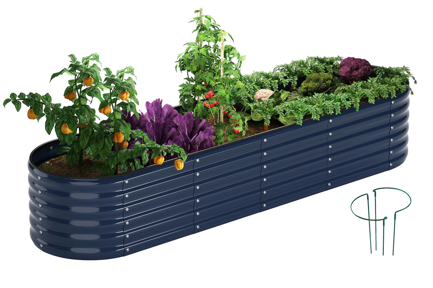 Galvanized Metal Planter Raised Garden Bed Kit for Gardening Outdoor,8x2x1ft Planter Grow Garden Box Raised Flower Bed,Long Vegetable Clearance Herb Raised Garden Beds for Gardening