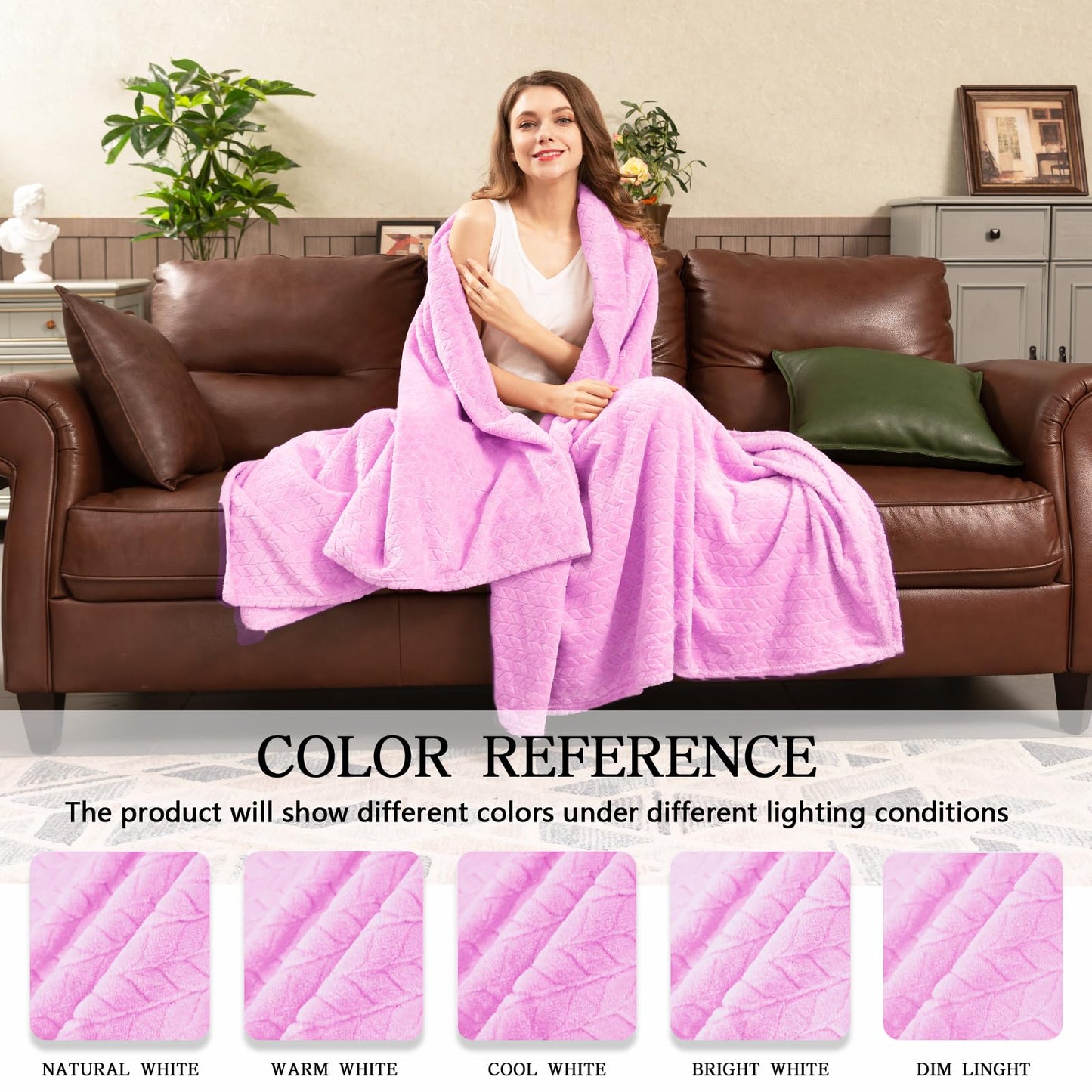 Inhand Fleece Throw Blankets, Super Soft Flannel Cozy Blankets for Adults, Washable Lightweight Blanket for Couch Sofa Bed Office, Warm Plush Blankets for All Season (50"×60", Green)