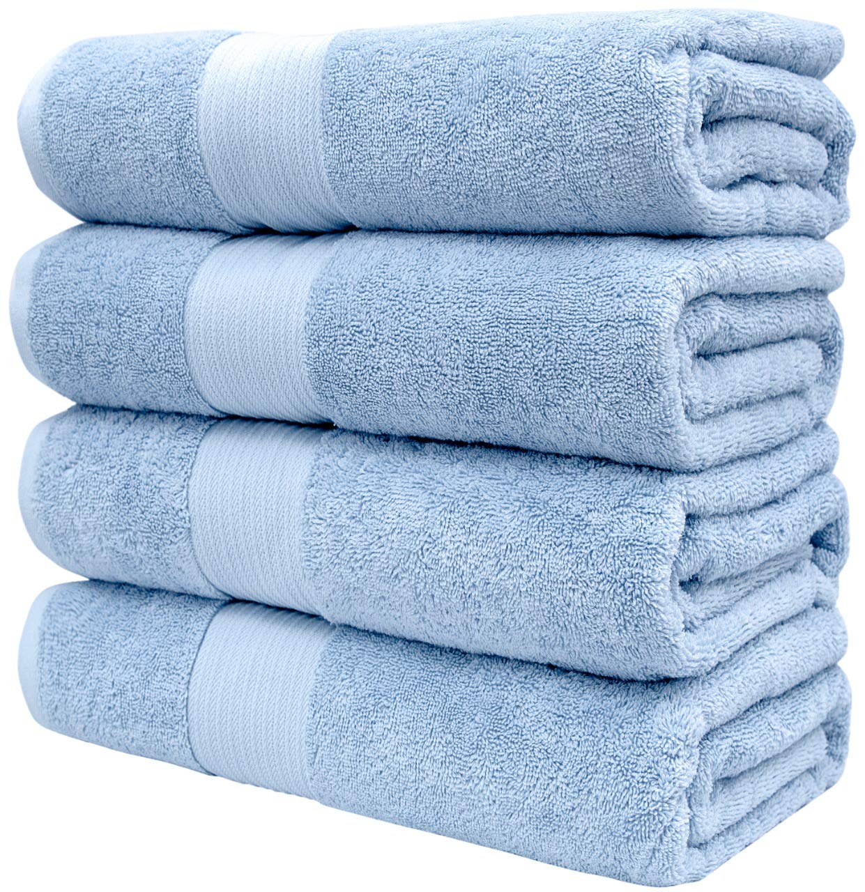 Luxury Extra Large Oversized Bath Towels | Hotel Quality Towels | 650 GSM | Soft Combed Cotton Towels for Bathroom | Thick & Fluffy Bath Sheets | White - 4 Pack