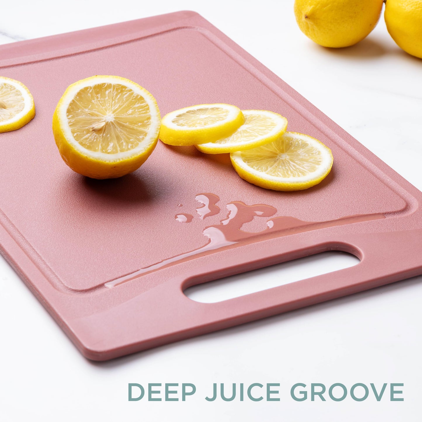 COOK WITH COLOR Non-Slip Cutting Board Set – Kitchen Essentials with Easy Grip Handle for Meat, Veggies, and Fruits, 3 Cutting Boards, Teal