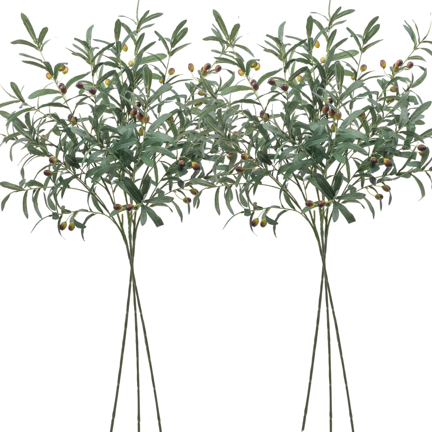 SHACOS 4 PCS 28 inch Artificial Olive Branches Greenery Stems for Vases Olive Stems with Olives Faux Olive Tree Branch for Home Wedding Shop Office Garden Decor DIY Floral Crafts