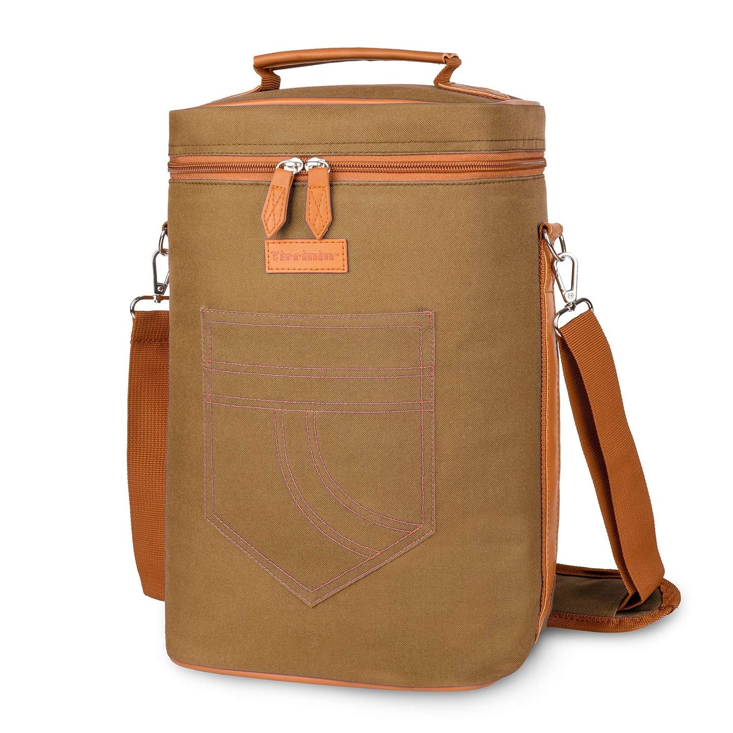 Tirrinia 2 Bottle Leakproof Insulated Wine Tote Carrier Bag - Padded Cooler for Travel, Restaurants, Tasting, Parties, Great Gift for Wine Lovers