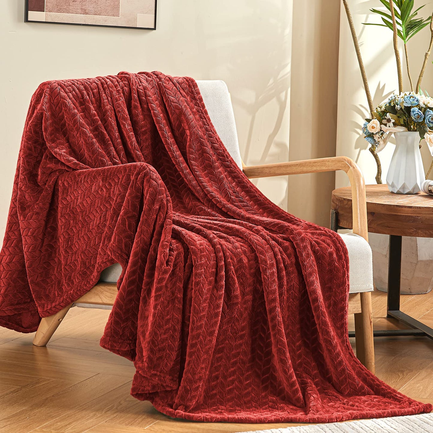 Inhand Fleece Throw Blankets, Super Soft Flannel Cozy Blankets for Adults, Washable Lightweight Blanket for Couch Sofa Bed Office, Warm Plush Blankets for All Season (50"×60", Green)
