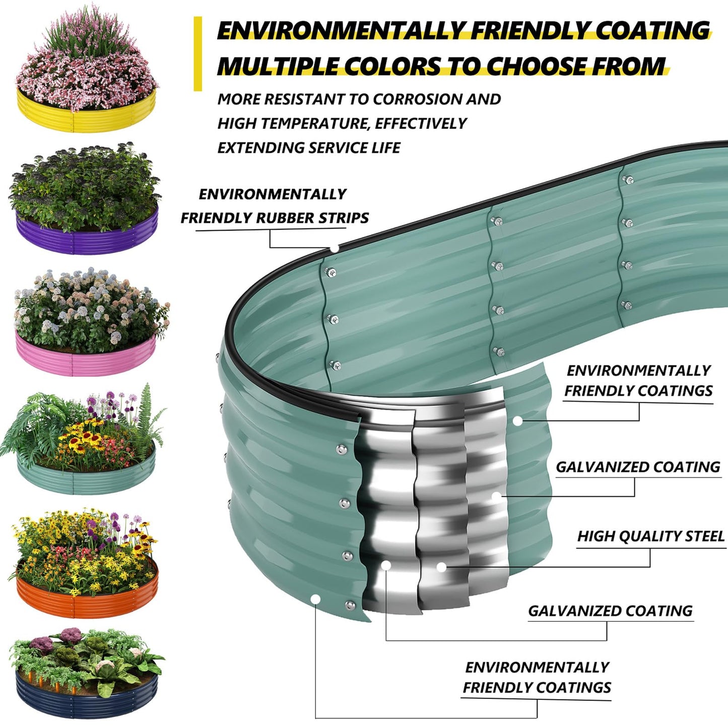 Galvanized Metal Planter Raised Garden Bed Kit for Gardening Outdoor,8x2x1ft Planter Grow Garden Box Raised Flower Bed,Long Vegetable Clearance Herb Raised Garden Beds for Gardening