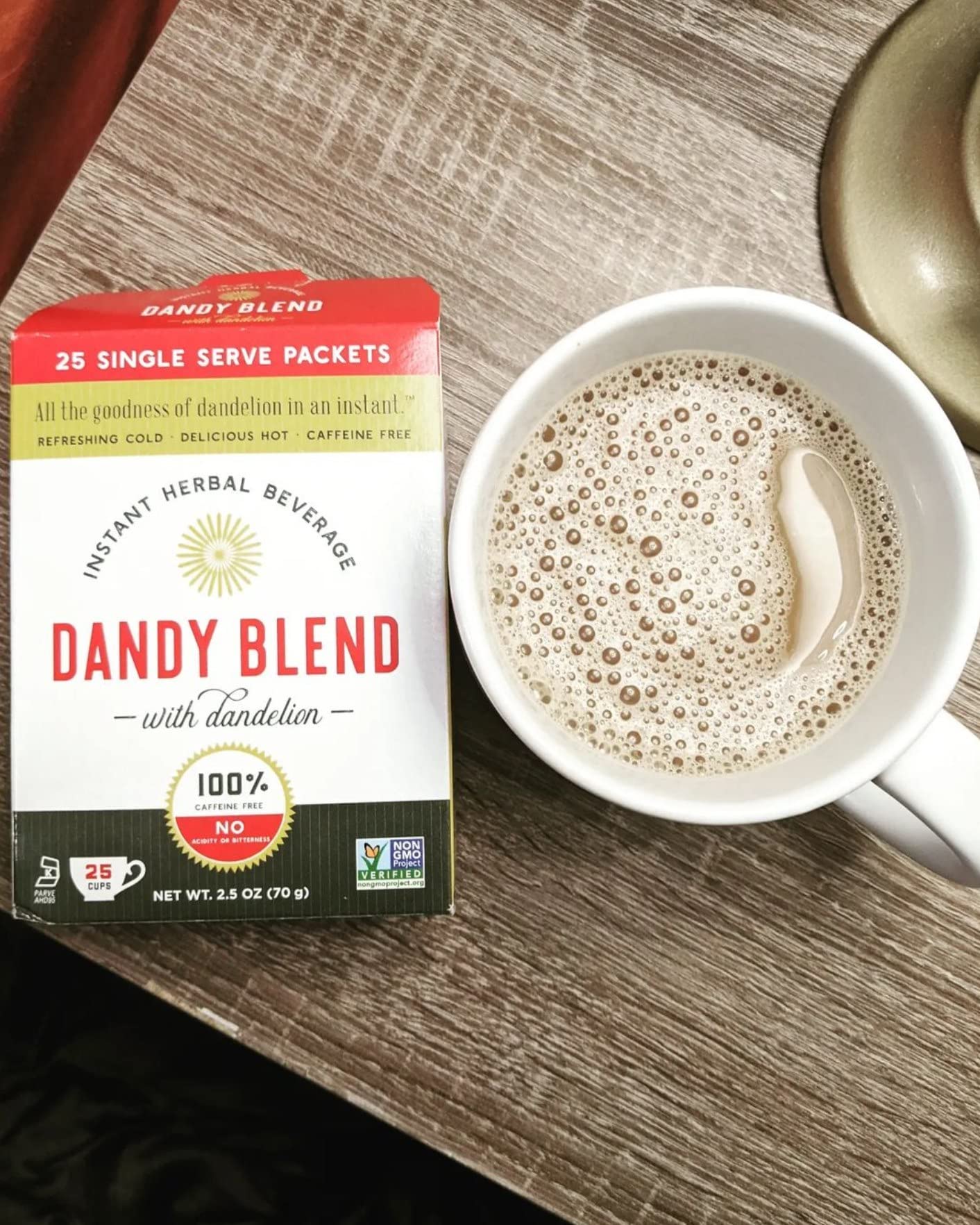 156 Cup Bag of Certified Organic Dandy Blend Instant Herbal Beverage with Dandelion, 11 oz. (312g) Bag