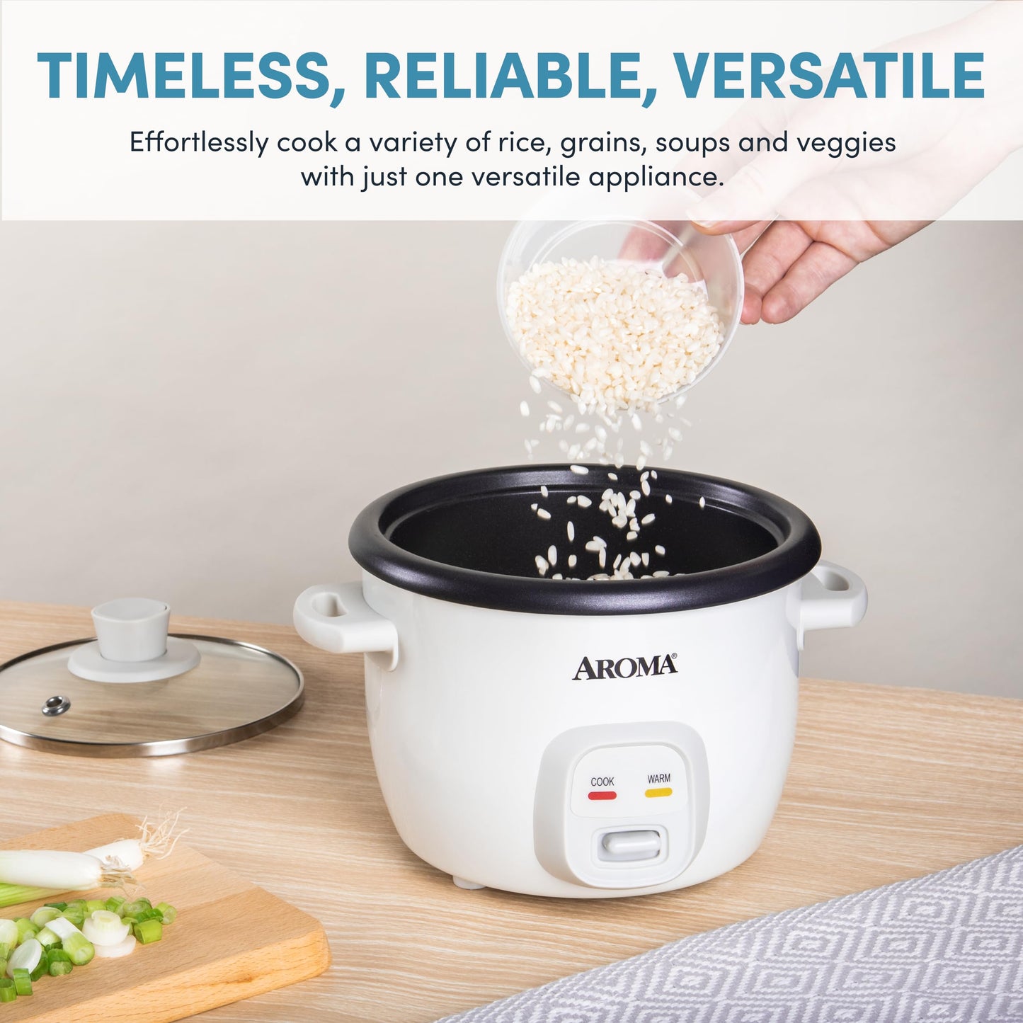 Aroma Housewares 4-Cups (Cooked) / 1Qt. Rice & Grain Cooker (ARC-302NGBL), Blue