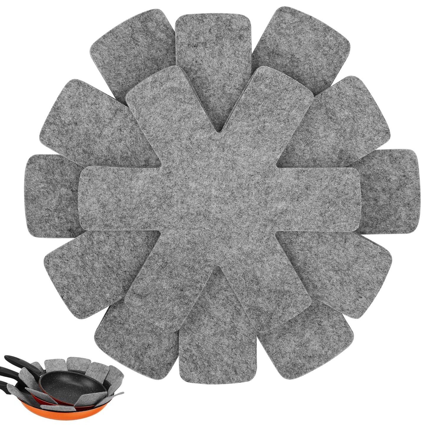 Pot and Pan Protectors, Set of 12 and 3 Different Size, Pot Dividers Pads/Stacking Pan Protectors/Pan Separators Pads for Protecting and Separating Pots and Pans