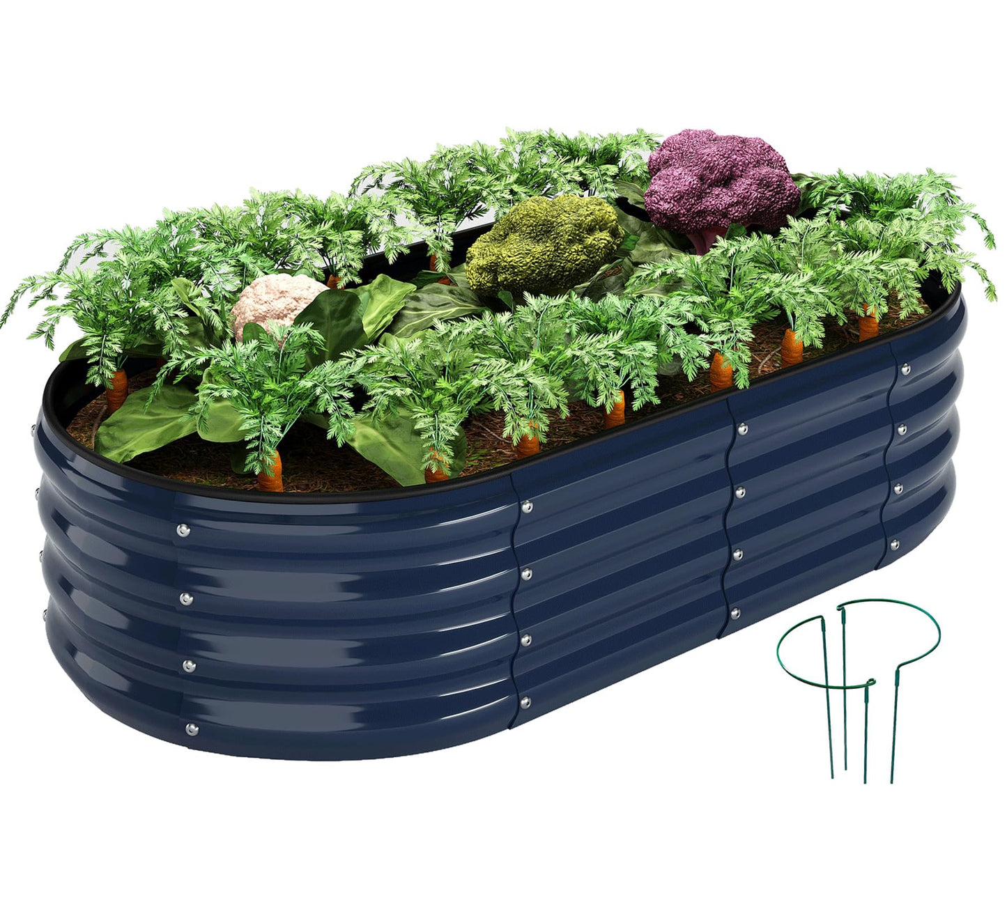 Galvanized Metal Planter Raised Garden Bed Kit for Gardening Outdoor,8x2x1ft Planter Grow Garden Box Raised Flower Bed,Long Vegetable Clearance Herb Raised Garden Beds for Gardening