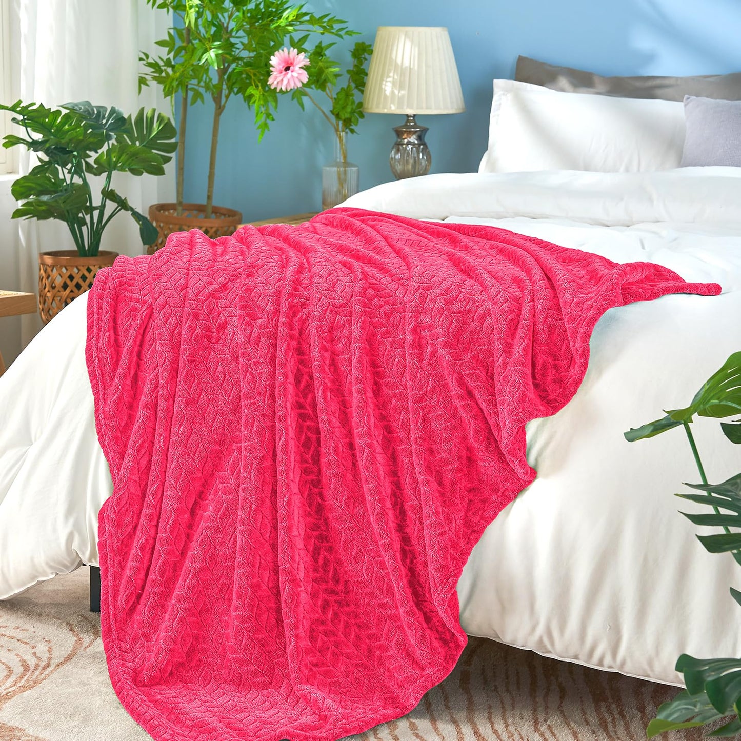 Inhand Fleece Throw Blankets, Super Soft Flannel Cozy Blankets for Adults, Washable Lightweight Blanket for Couch Sofa Bed Office, Warm Plush Blankets for All Season (50"×60", Green)
