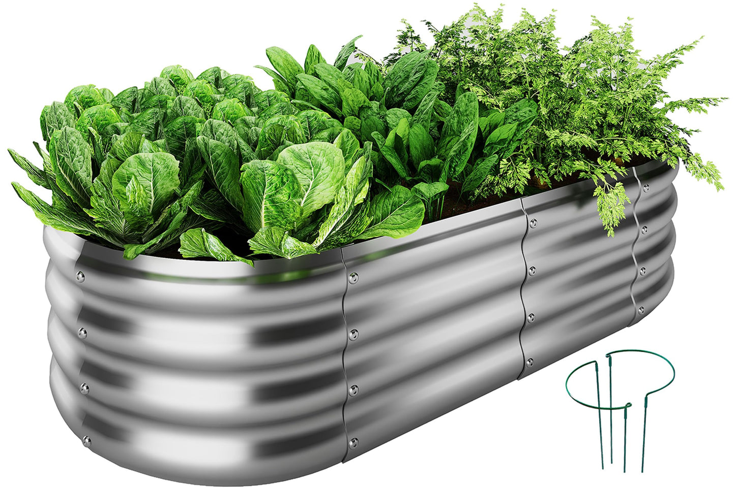 Galvanized Metal Planter Raised Garden Bed Kit for Gardening Outdoor,8x2x1ft Planter Grow Garden Box Raised Flower Bed,Long Vegetable Clearance Herb Raised Garden Beds for Gardening