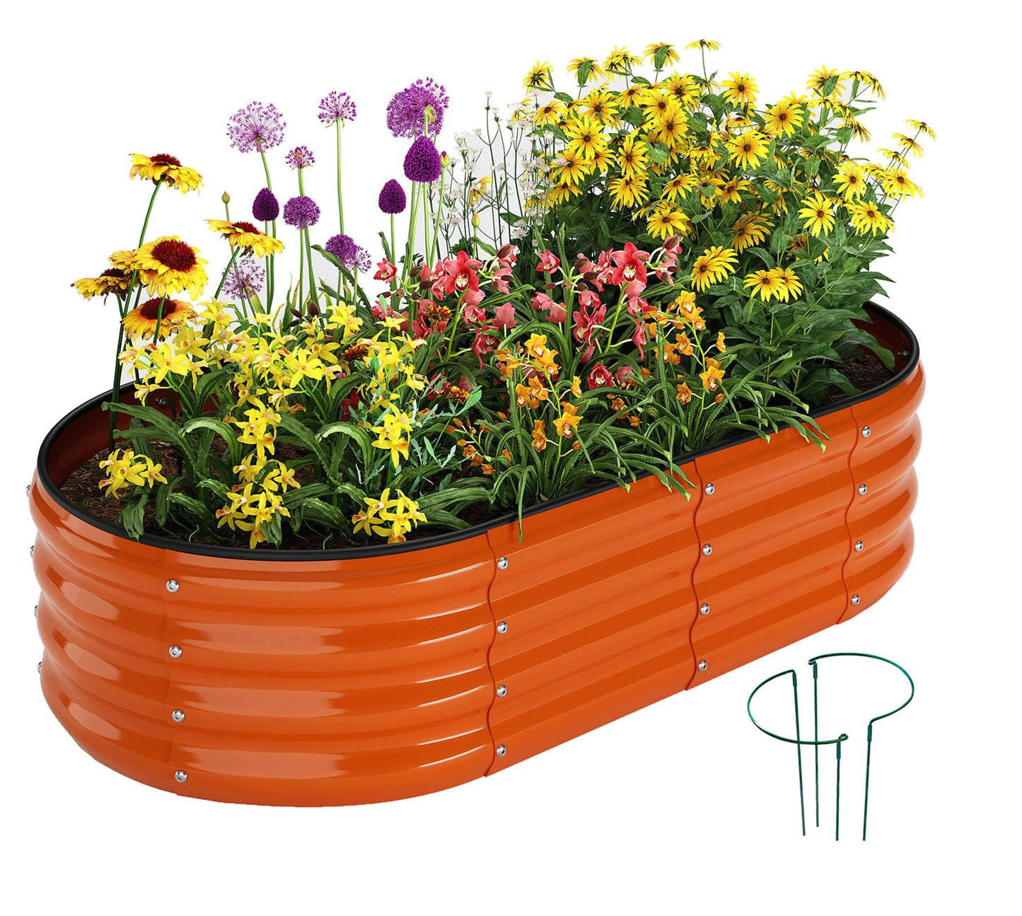 Galvanized Metal Planter Raised Garden Bed Kit for Gardening Outdoor,8x2x1ft Planter Grow Garden Box Raised Flower Bed,Long Vegetable Clearance Herb Raised Garden Beds for Gardening