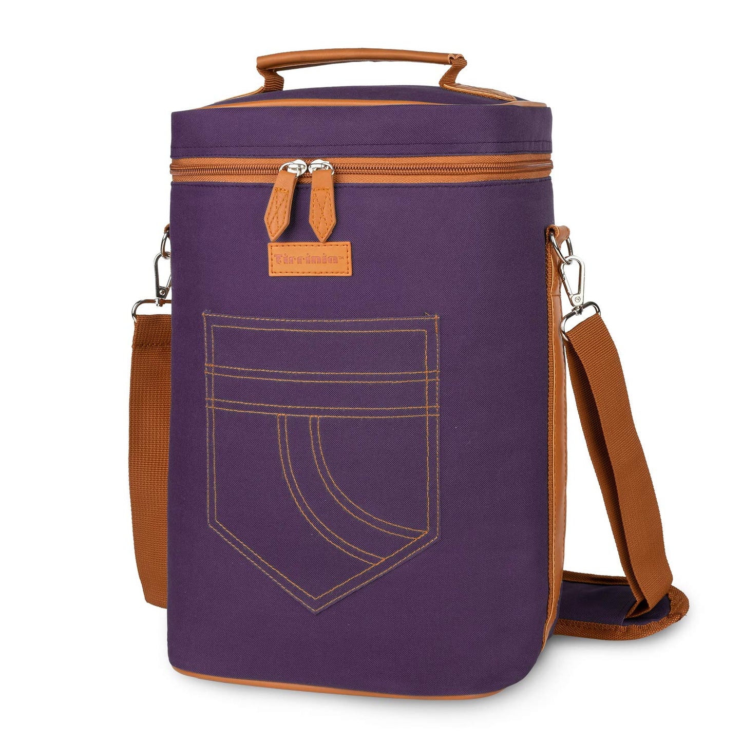 Tirrinia 2 Bottle Leakproof Insulated Wine Tote Carrier Bag - Padded Cooler for Travel, Restaurants, Tasting, Parties, Great Gift for Wine Lovers