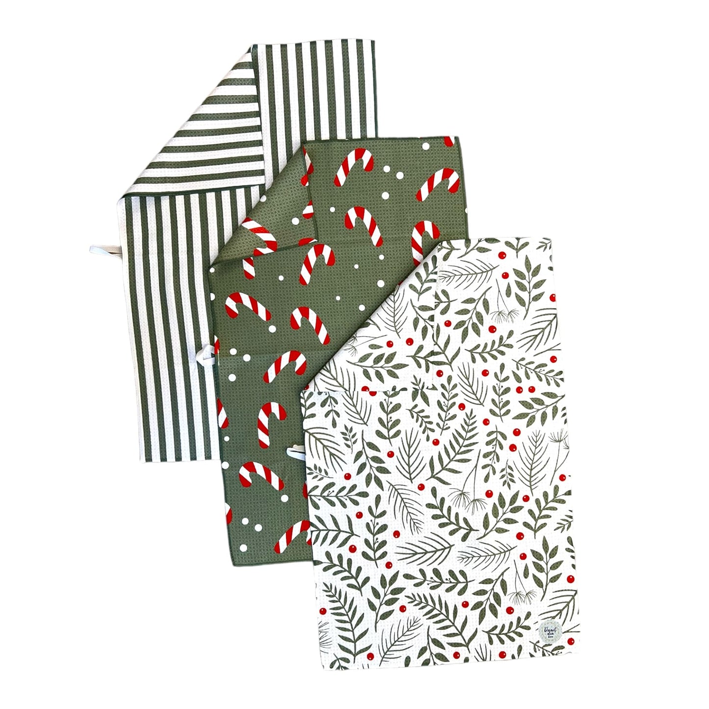 || 3 Pack|| Not Your Ordinary Dish Towels || Waffle Weave Microfiber || Tea Towels || Highly Absorbent || Hanging Loop || Dish Cloths || Modern || Designer Prints (Easter Bows)