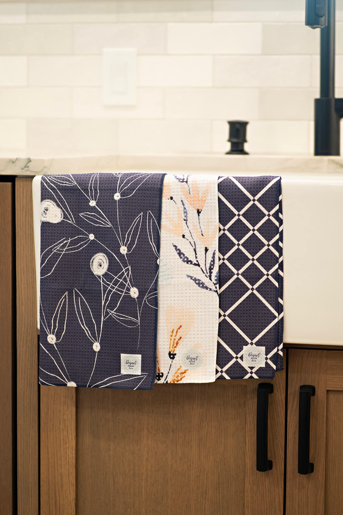 || 3 Pack|| Not Your Ordinary Dish Towels || Waffle Weave Microfiber || Tea Towels || Highly Absorbent || Hanging Loop || Dish Cloths || Modern || Designer Prints (Easter Bows)
