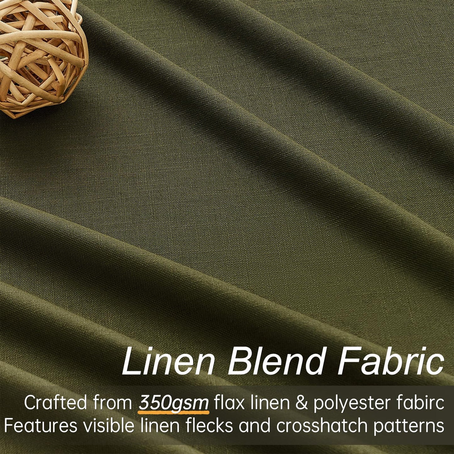 Topfinel 120 Inches Long Extra Long Pinch Pleat Faux Linen Curtains for Living Room,Neutral Beige 100 Percent Blackout Floor to Ceiling Farmhouse Sound Absorbing Drapes 2 Panels for Track System 10 FT
