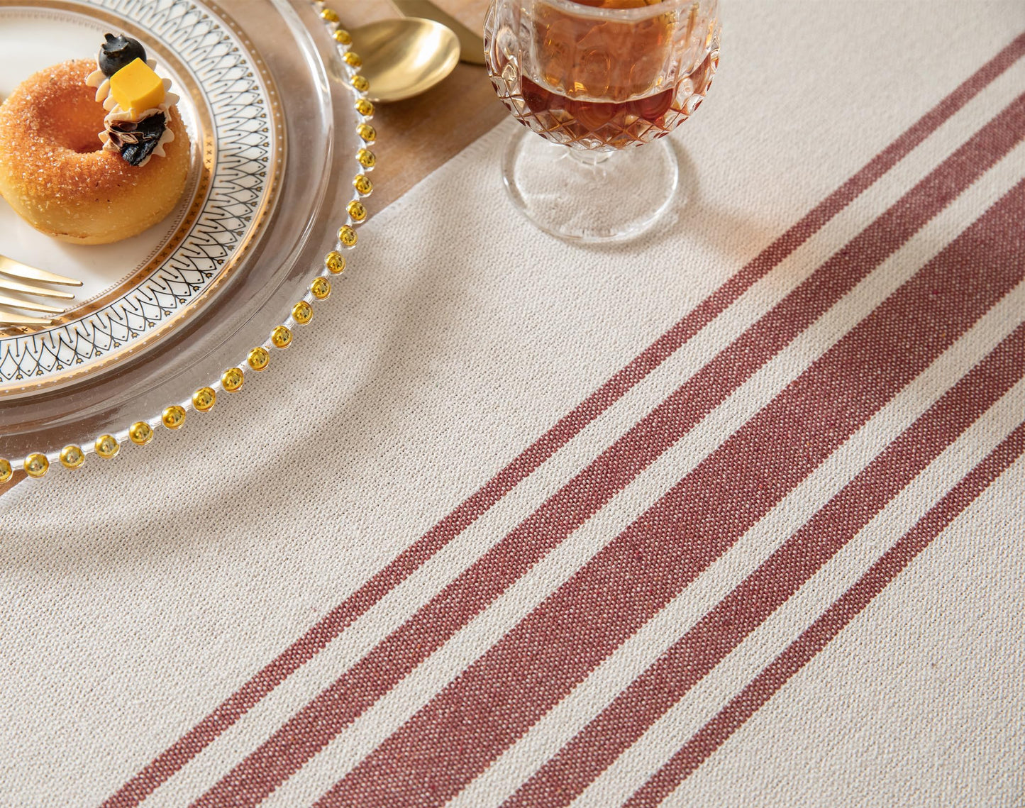 Caflife Boho Table Runner for Modern Farmhouse Decor, Dining Table décor 13 x 72 Inch Long, Coffee Table Runner with Handcrafted Tassels, Green and Beige Stripe Table Runner for Home Boho décor