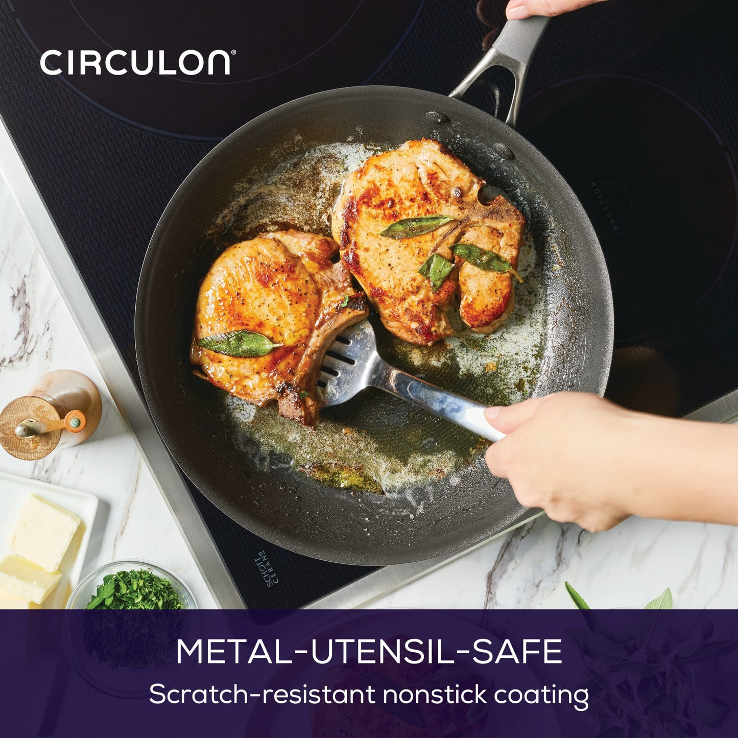 Circulon A1 Series with ScratchDefense Technology Nonstick Induction Cookware/Pots and Pans Set, 9 Piece, Graphite