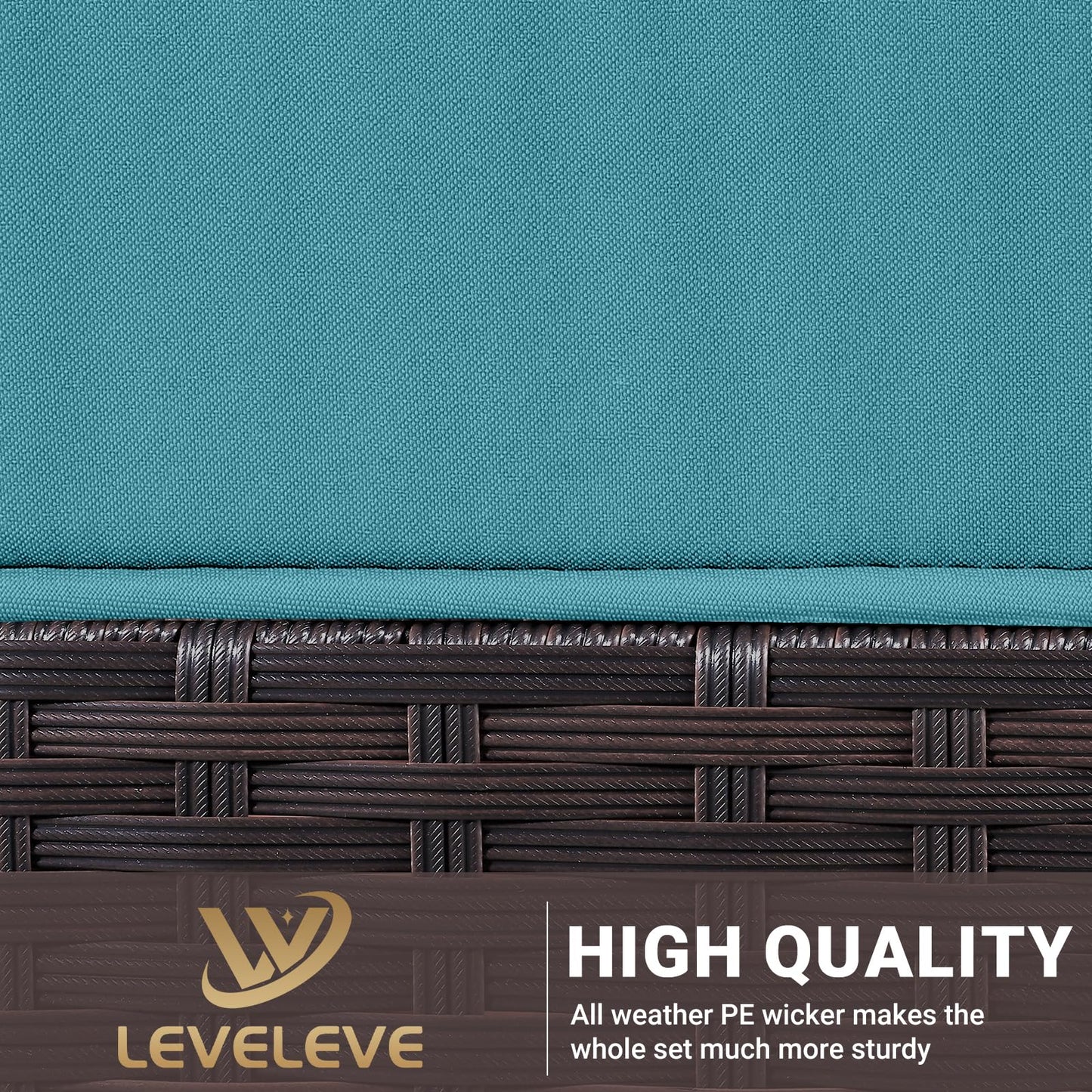 LEVELEVE 7 Pieces Outdoor Patio Furniture Sets,Rattan Conversation Sectional Set,Manual Weaving Wicker Patio Sofa with Tea Table