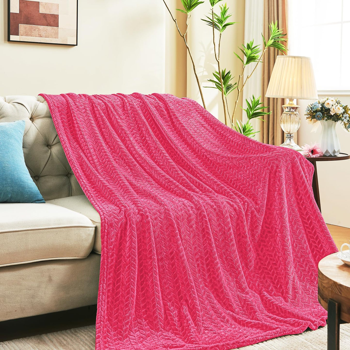 Inhand Fleece Throw Blankets, Super Soft Flannel Cozy Blankets for Adults, Washable Lightweight Blanket for Couch Sofa Bed Office, Warm Plush Blankets for All Season (50"×60", Green)