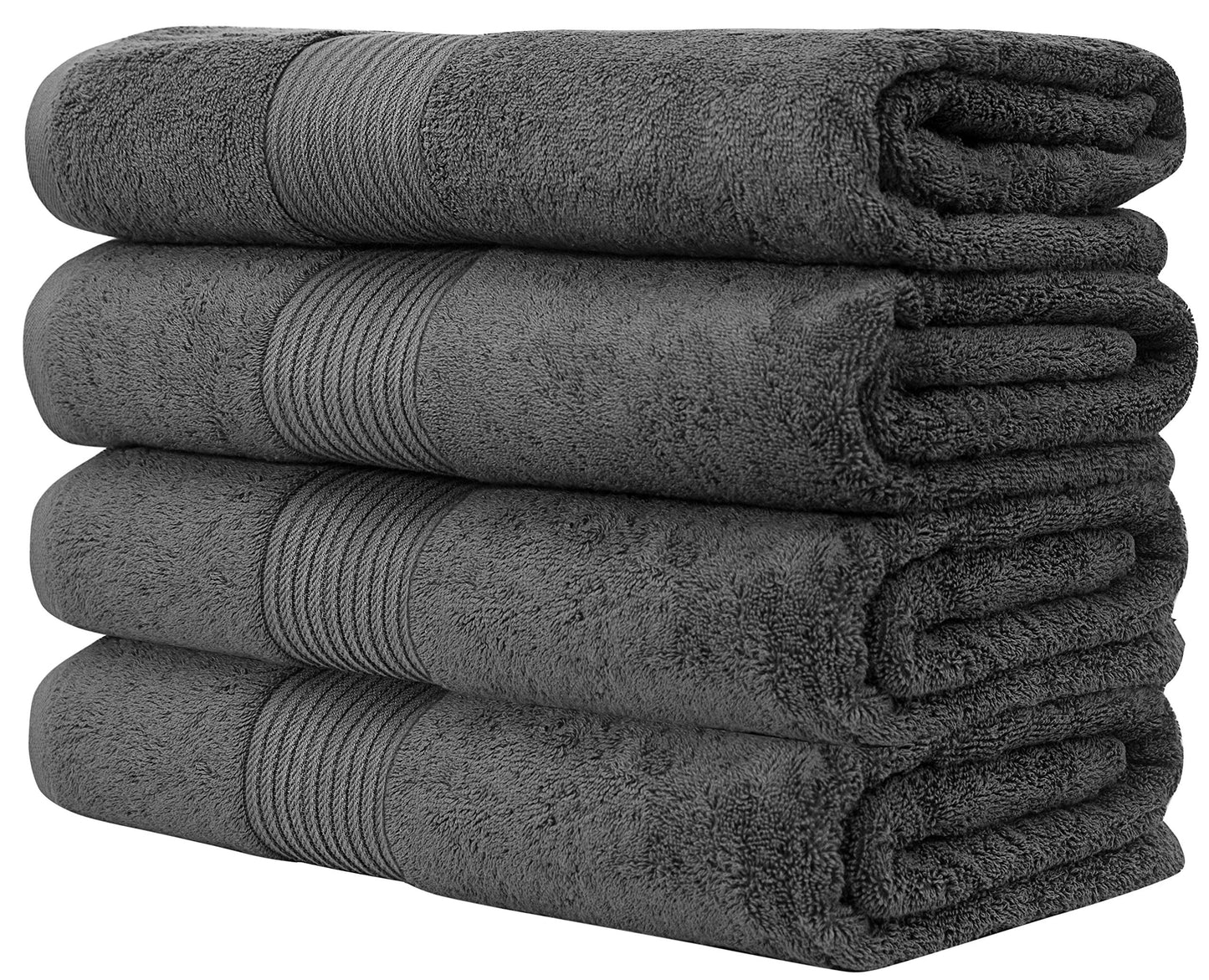 Luxury Extra Large Oversized Bath Towels | Hotel Quality Towels | 650 GSM | Soft Combed Cotton Towels for Bathroom | Thick & Fluffy Bath Sheets | White - 4 Pack