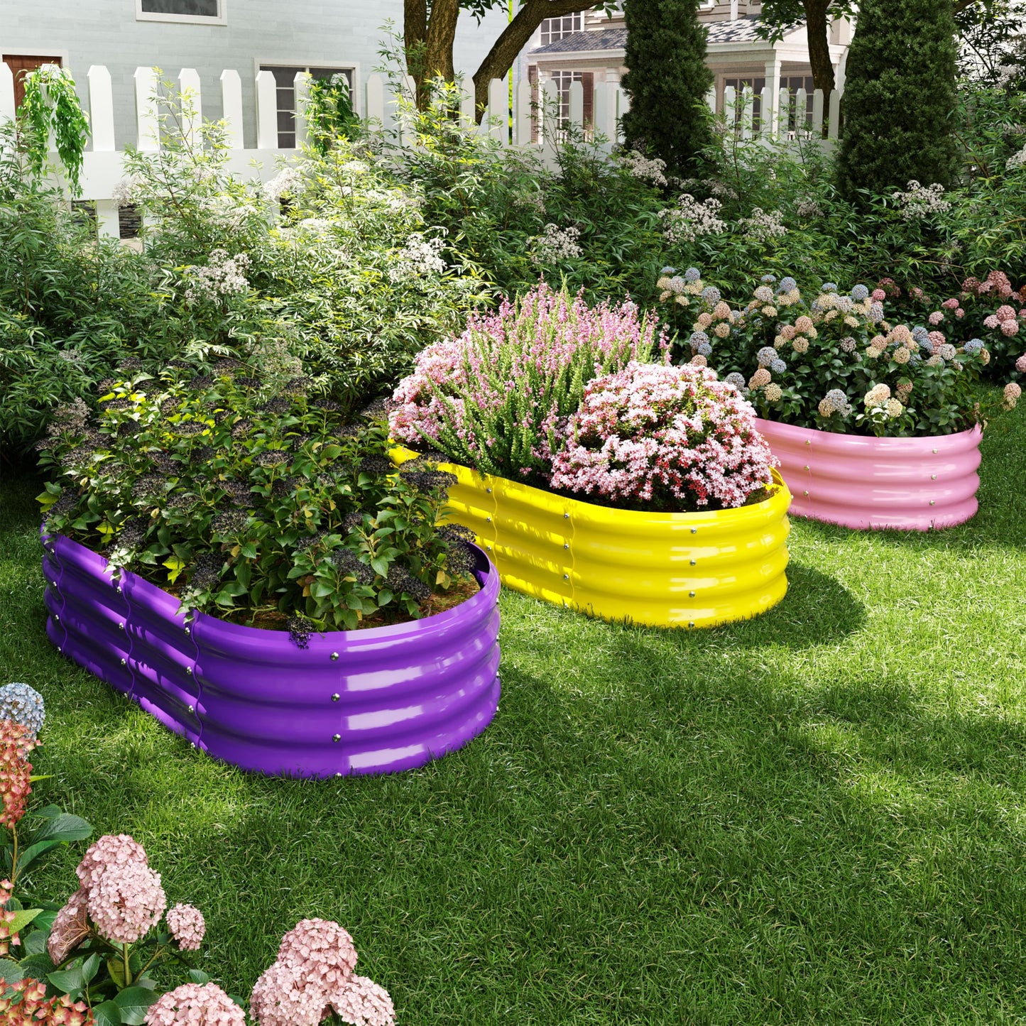 Galvanized Metal Planter Raised Garden Bed Kit for Gardening Outdoor,8x2x1ft Planter Grow Garden Box Raised Flower Bed,Long Vegetable Clearance Herb Raised Garden Beds for Gardening