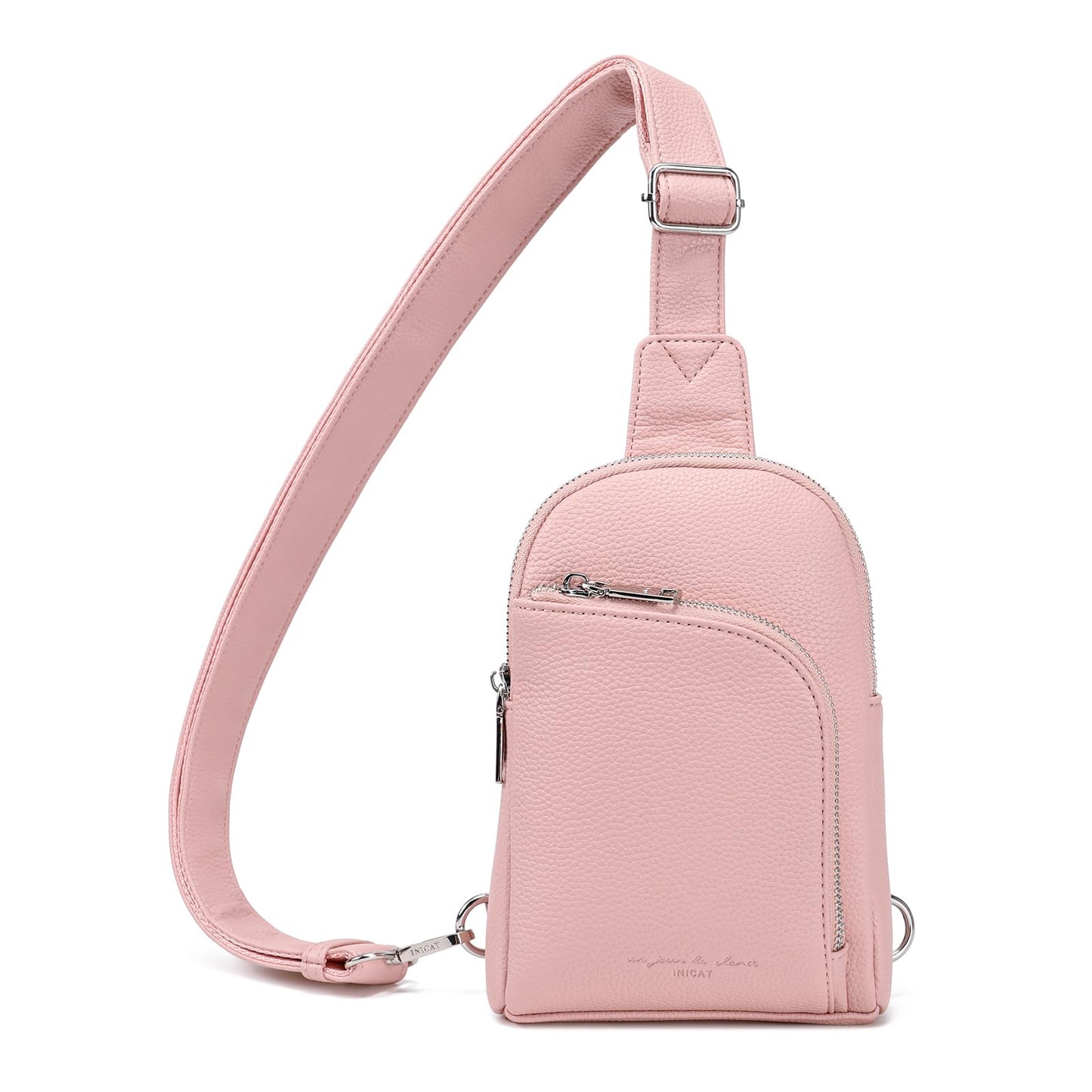 INICAT Travel Sling Bag, Anti Theft Crossbody Bag for Women | RFID Blocking, 8 Card Slots, Back Zippered Pocket, Metal Zippers,Switchable Strap