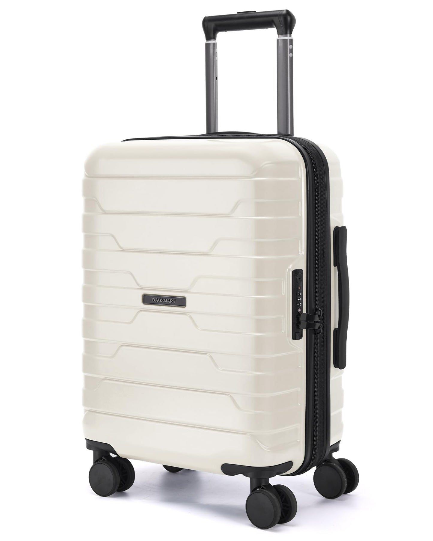 BAGSMART Carry On Luggage 22x14x9 Airline Approved with Spinner Wheels,Lightweight 20 Inch Luggage with TSA Lock,Expandable Hard Shell Carry On Suitcases for Men Women,Pink