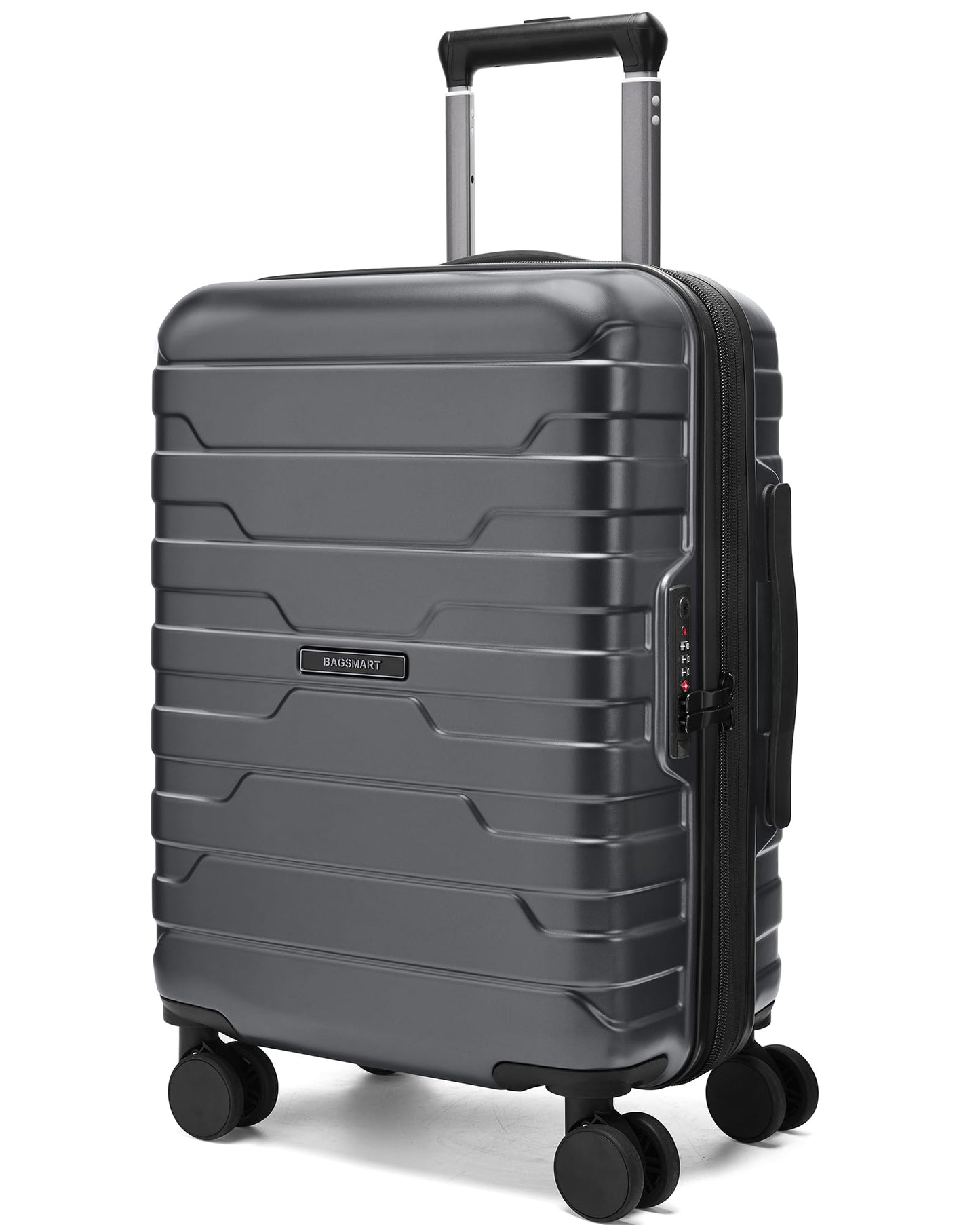 BAGSMART Carry On Luggage 22x14x9 Airline Approved with Spinner Wheels,Lightweight 20 Inch Luggage with TSA Lock,Expandable Hard Shell Carry On Suitcases for Men Women,Pink